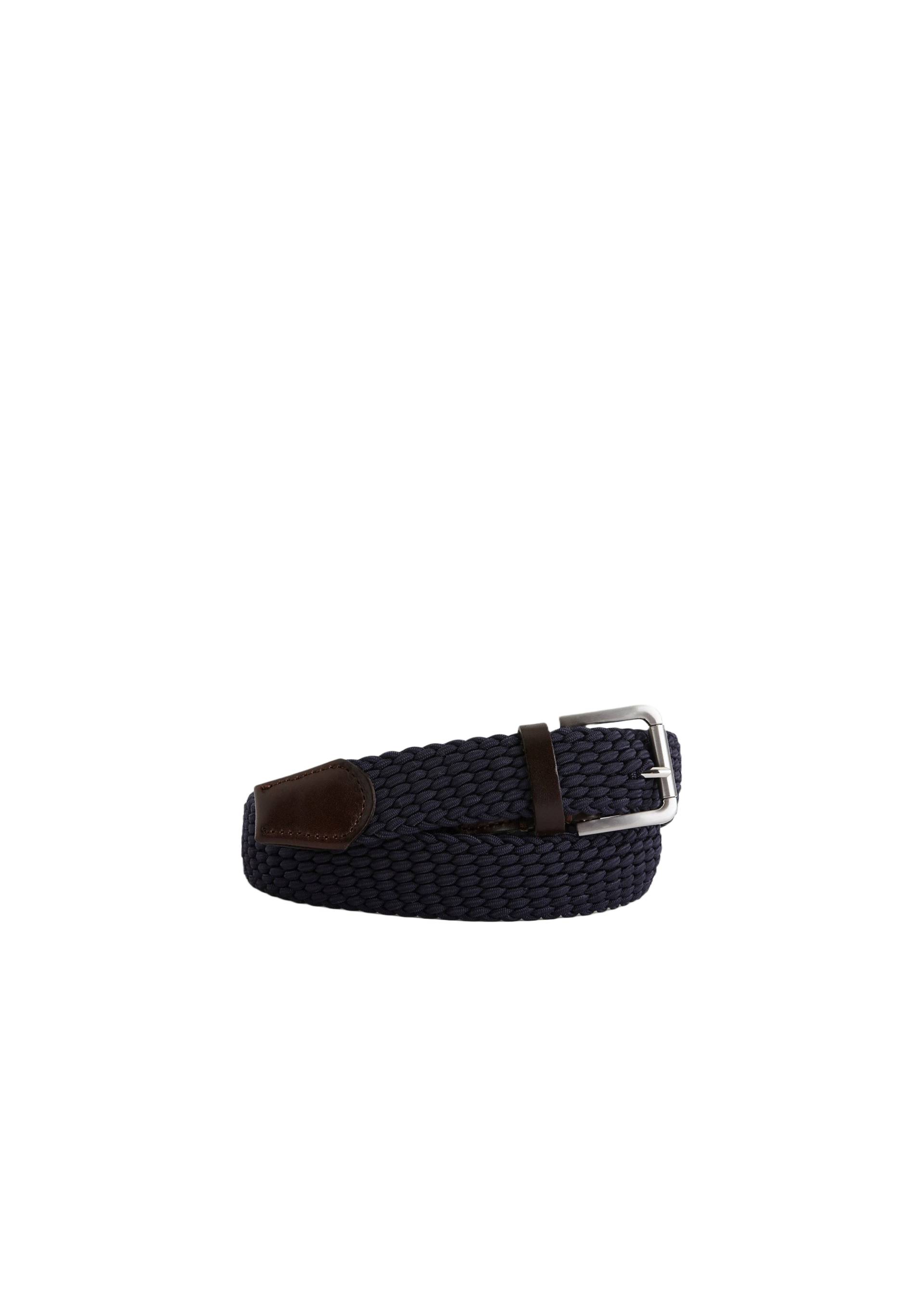 Ceinture &eacute;lastiqu&eacute;e unie, Bleu fonc&eacute;, large image number 2