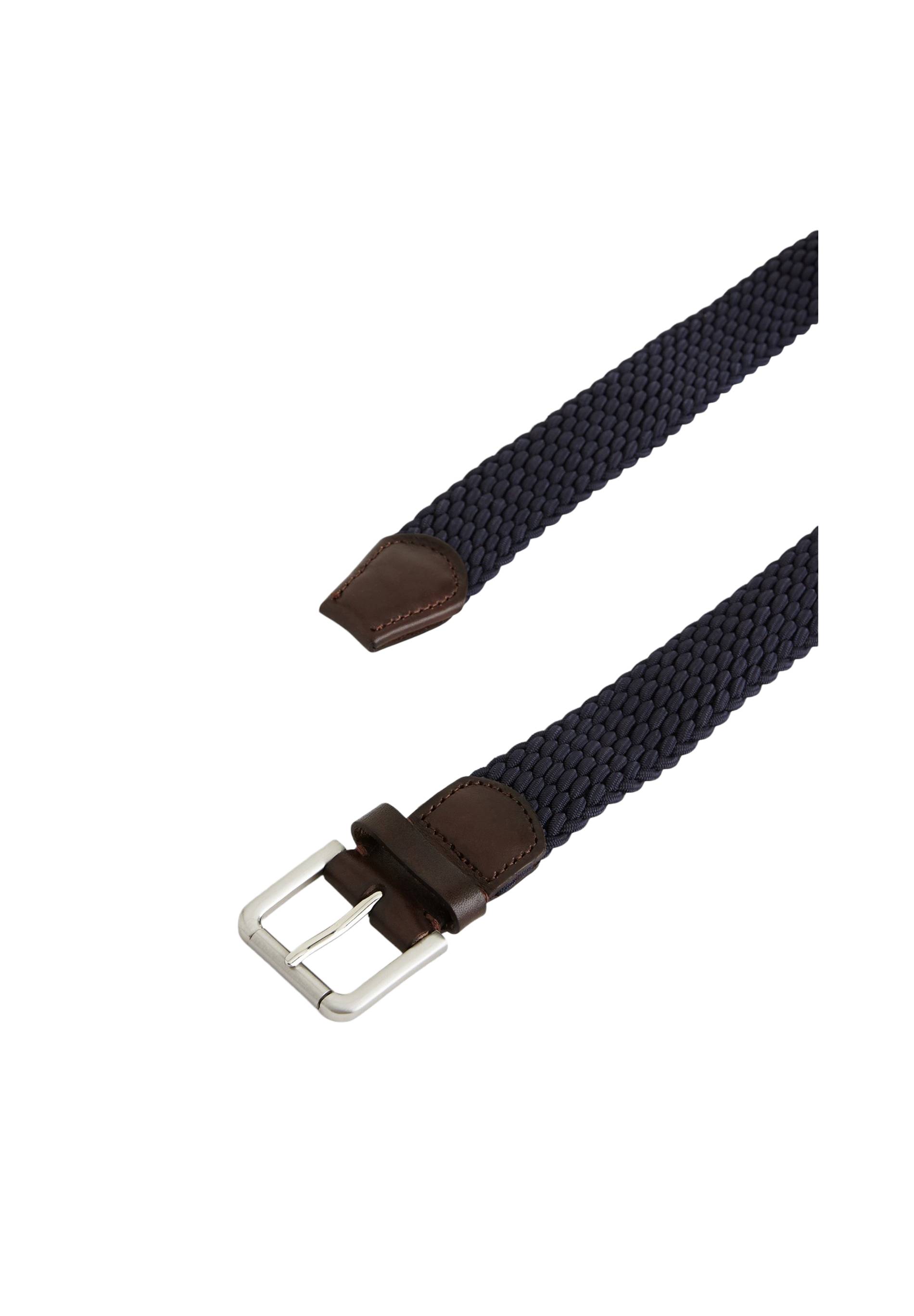 Ceinture &eacute;lastiqu&eacute;e unie, Bleu fonc&eacute;, large image number 3