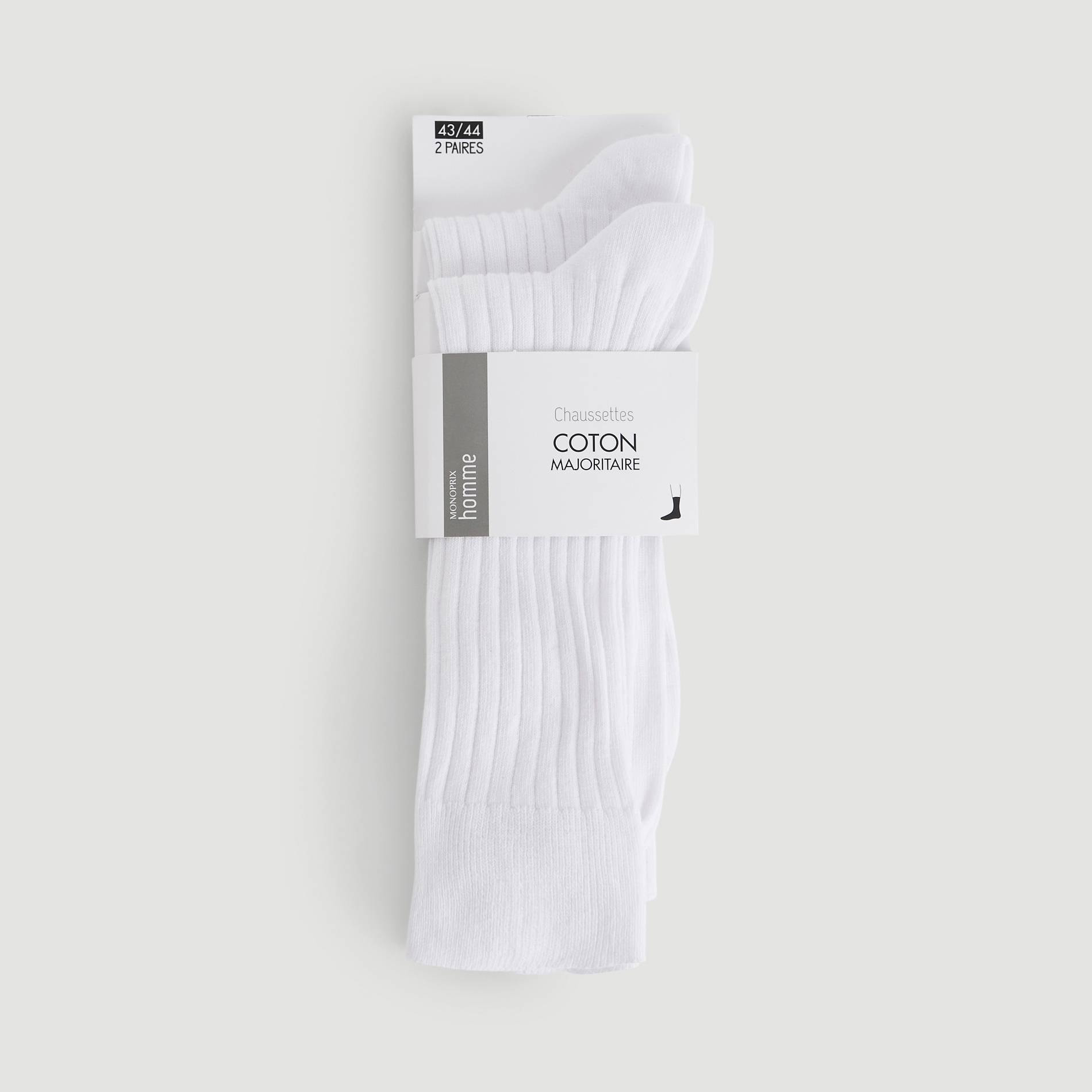 Lot de 2 paires de chaussettes, Blanc, large image number 0