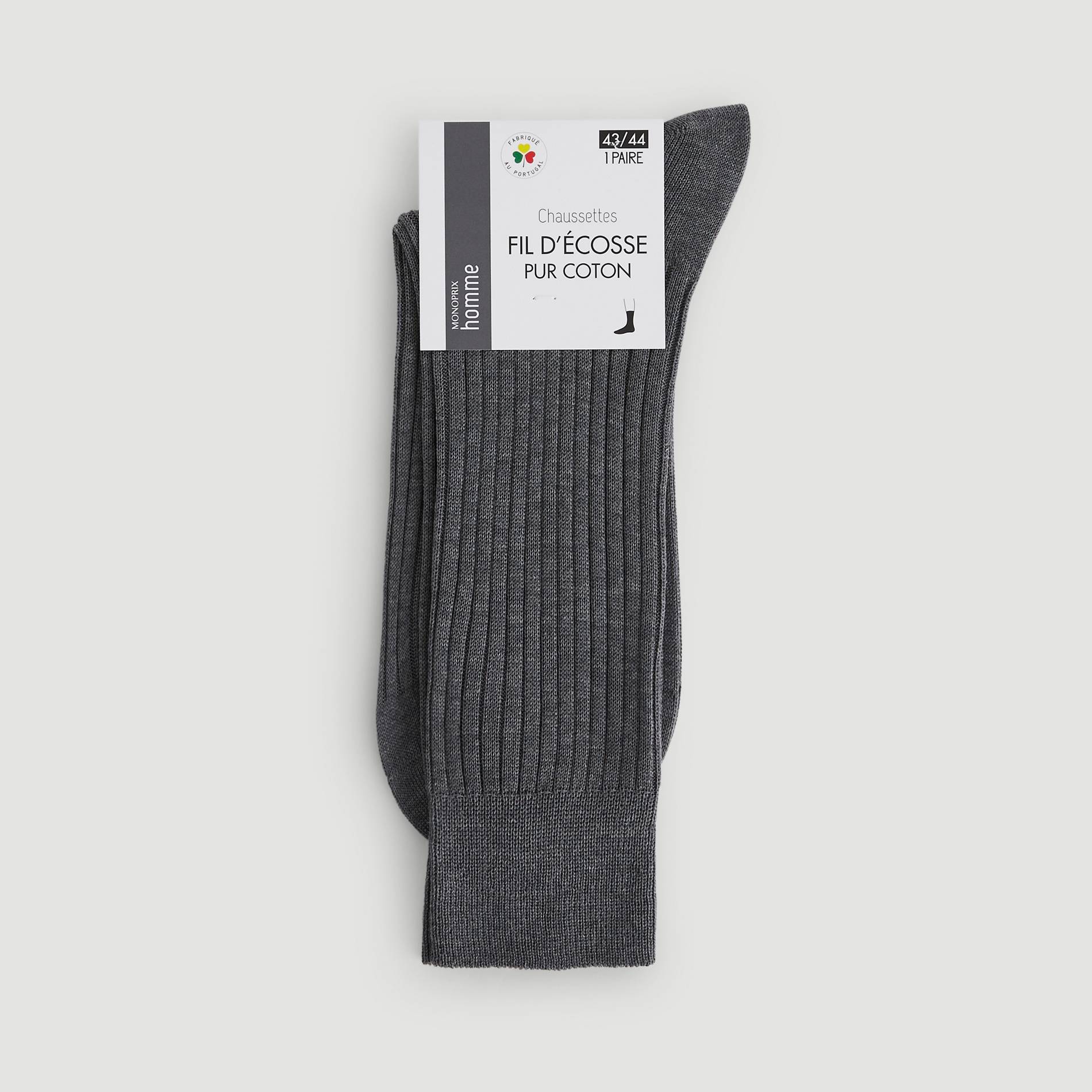 Chaussettes en fil d'écosse, Anthracite, large image number 0