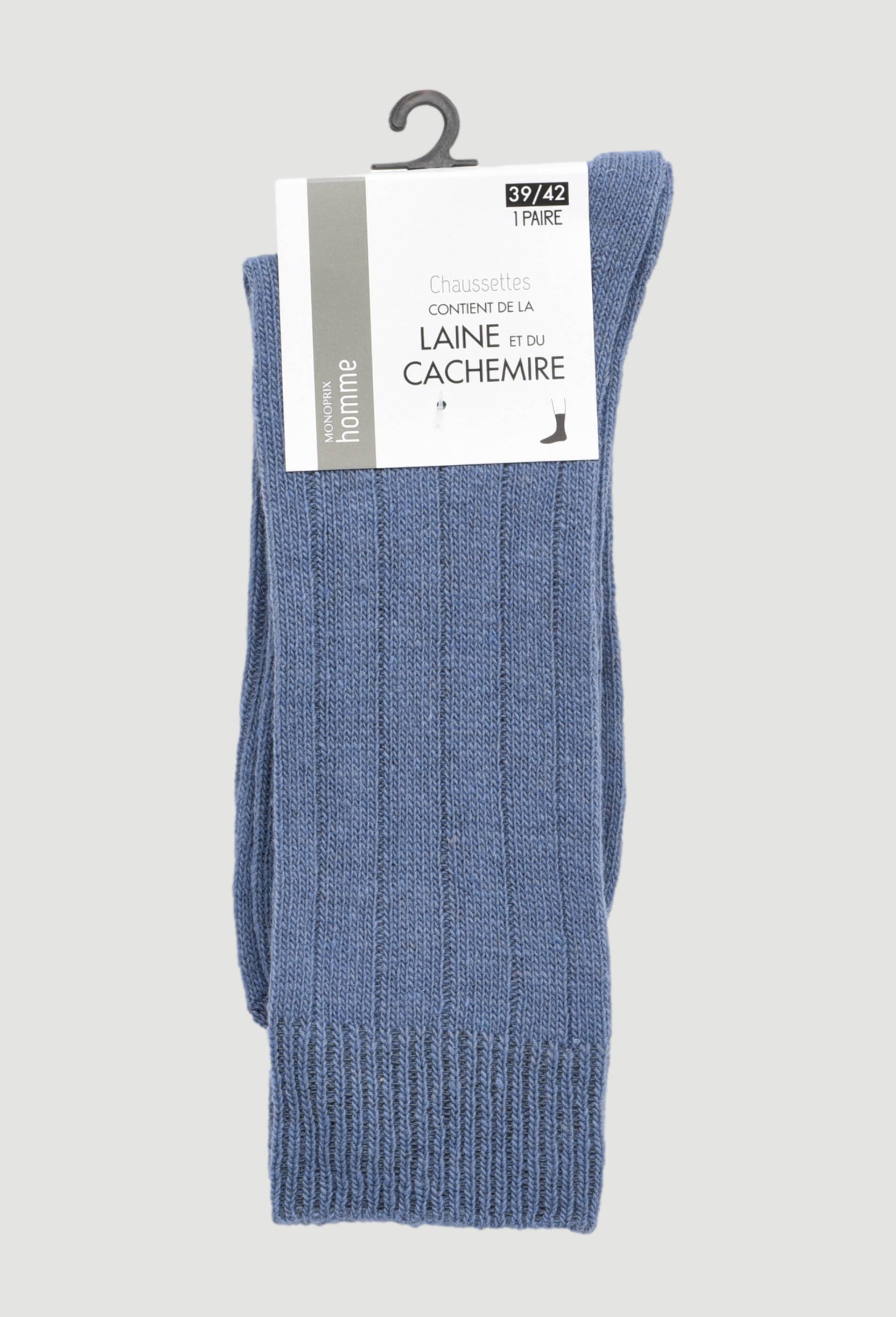 Paire de chaussette contenant du cachemire, Jean, large image number 0.0