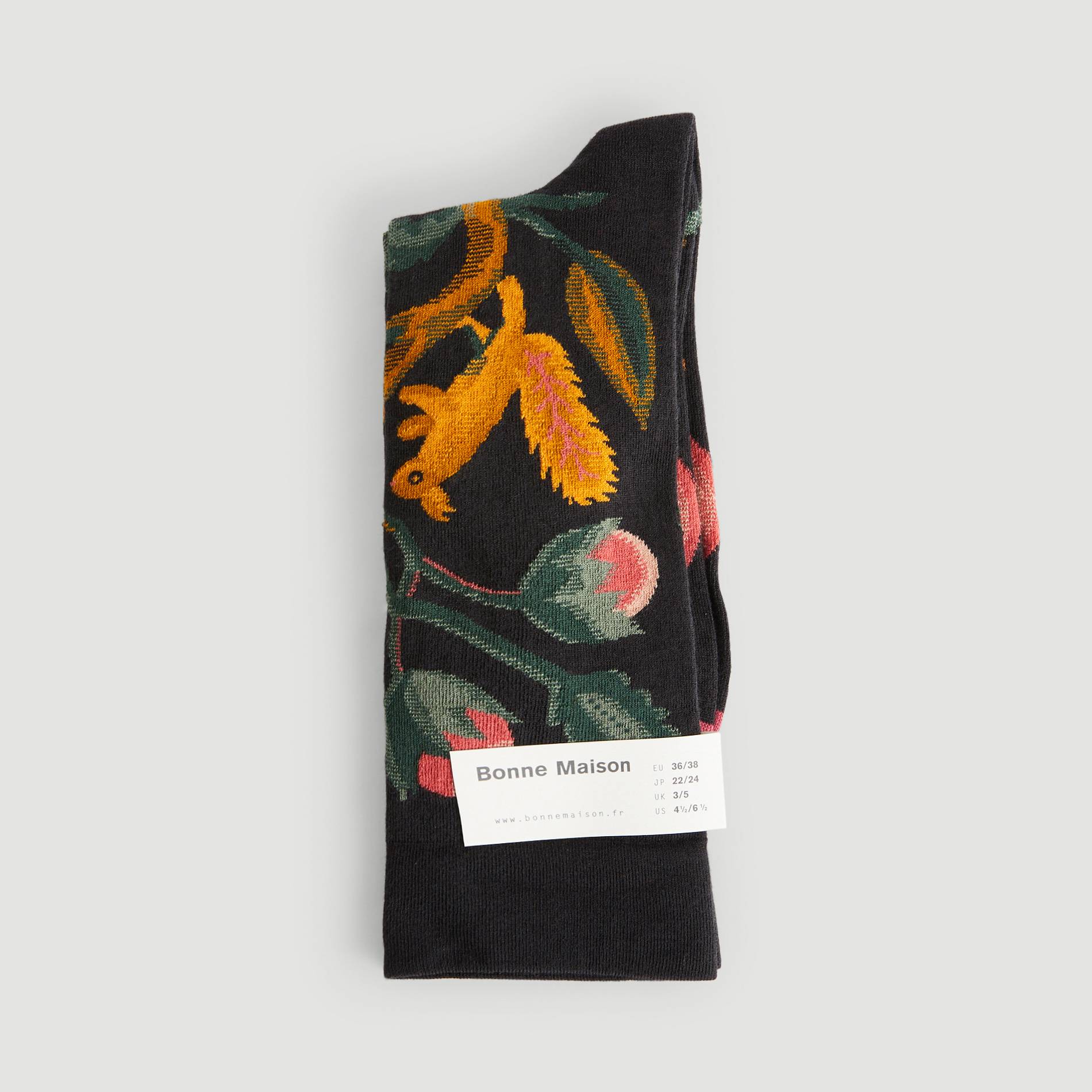 Chaussettes imprimées ecureuil, Noir, large image number 0