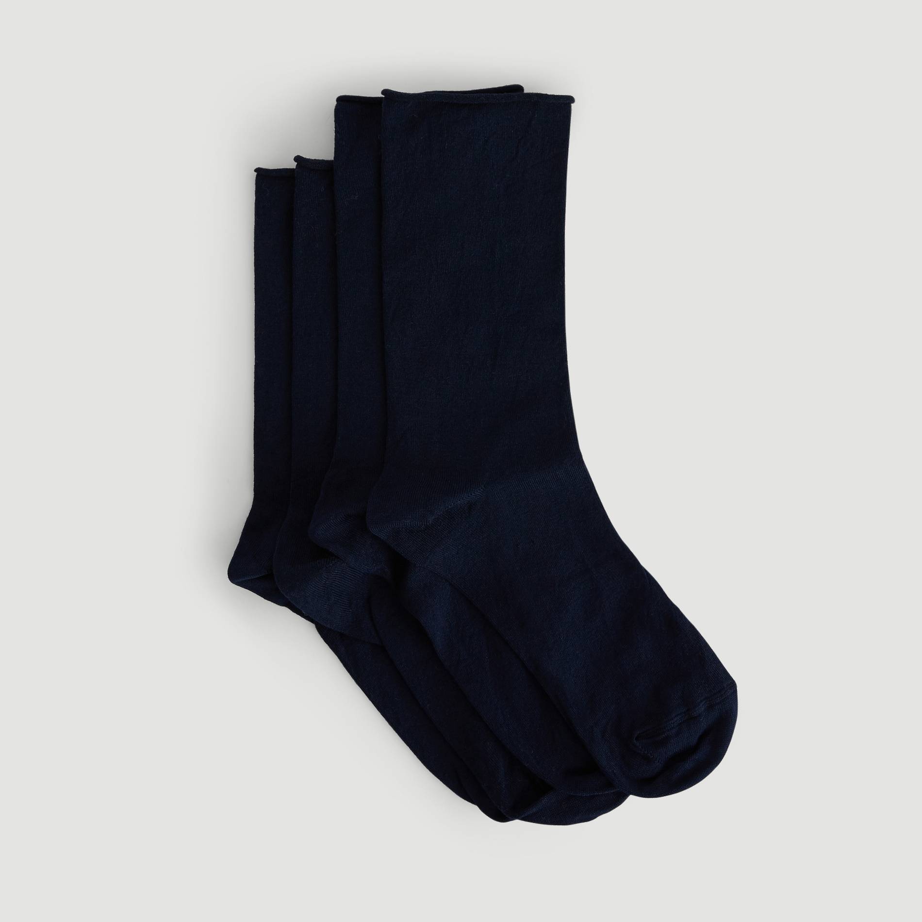 Lot de 2 paires de chaussettes en fil d'&eacute;cosse, Bleu fonc&eacute;, large image number 0