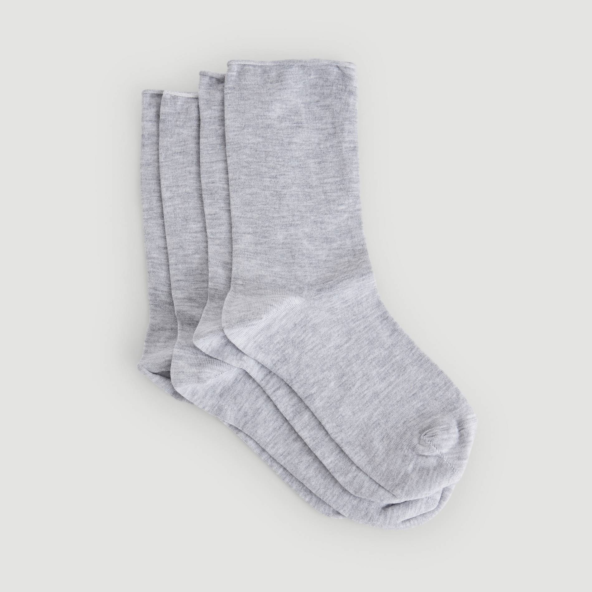 Lot de 2 paires de chaussettes en fil d'&eacute;cosse, Gris, large image number 0