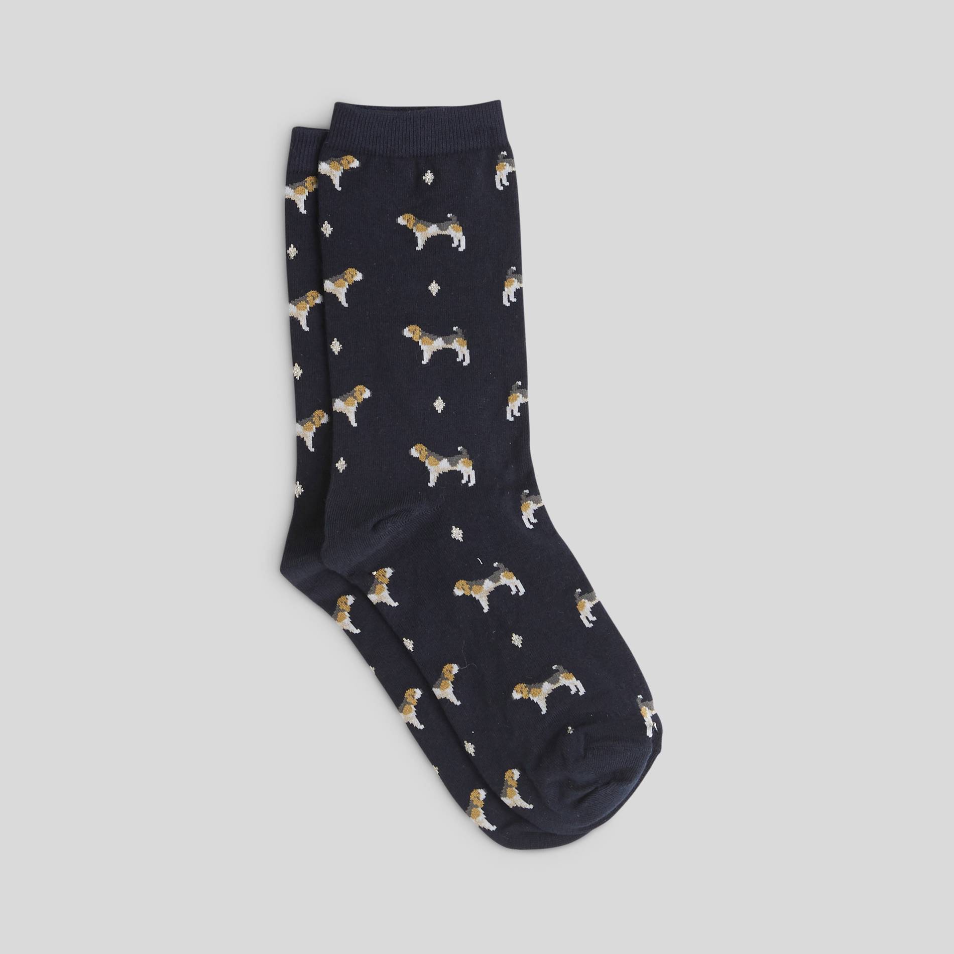 Chaussettes motif beagles, Marine, large image number 1.0