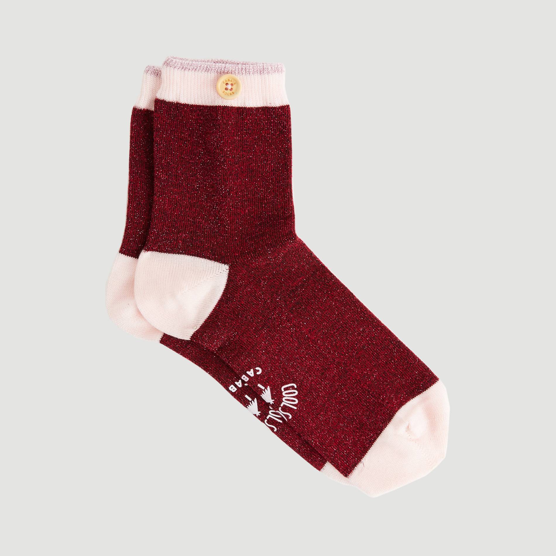 Chaussettes effet brillant, Bordeaux, large image number 1