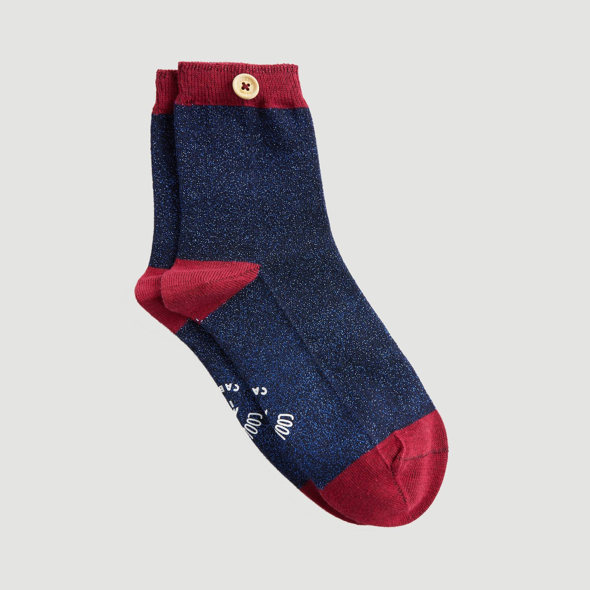 Chaussettes effet brillant, Bleu, large image number 1.0