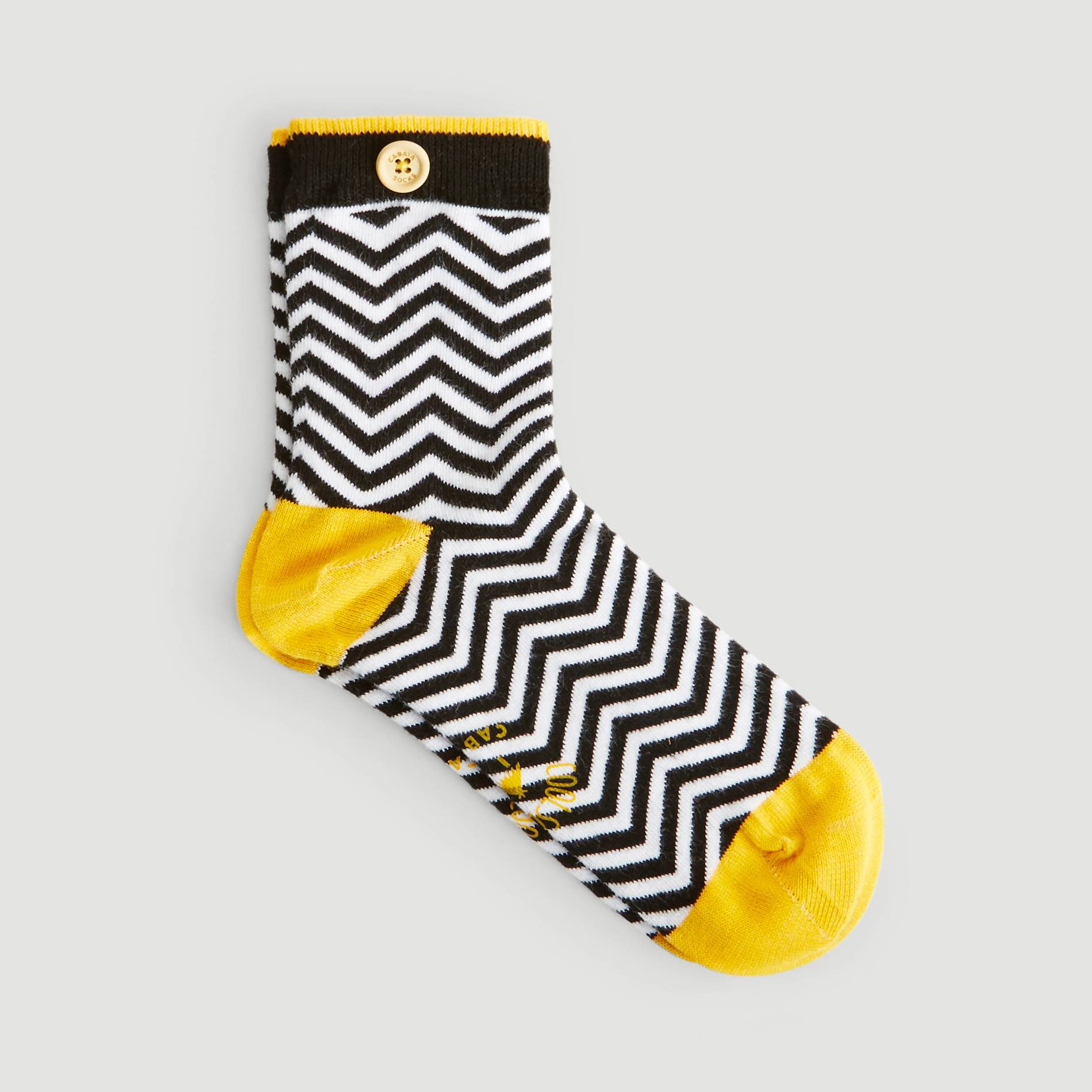Chaussettes imprimées chevron, Jaune, large image number 1