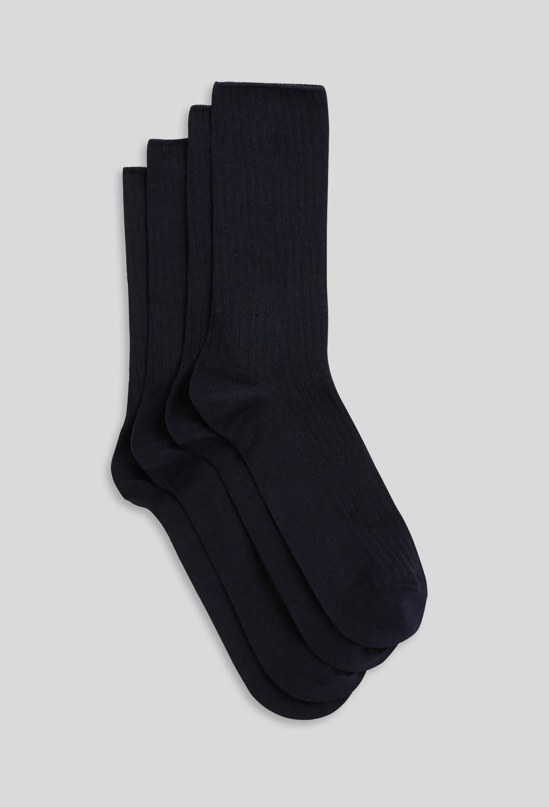 Lot de 2 paires de chaussettes &agrave; cotes en fil d'&eacute;cosse Bleufor&ecirc;t, Bleu fonc&eacute;, large image number 0