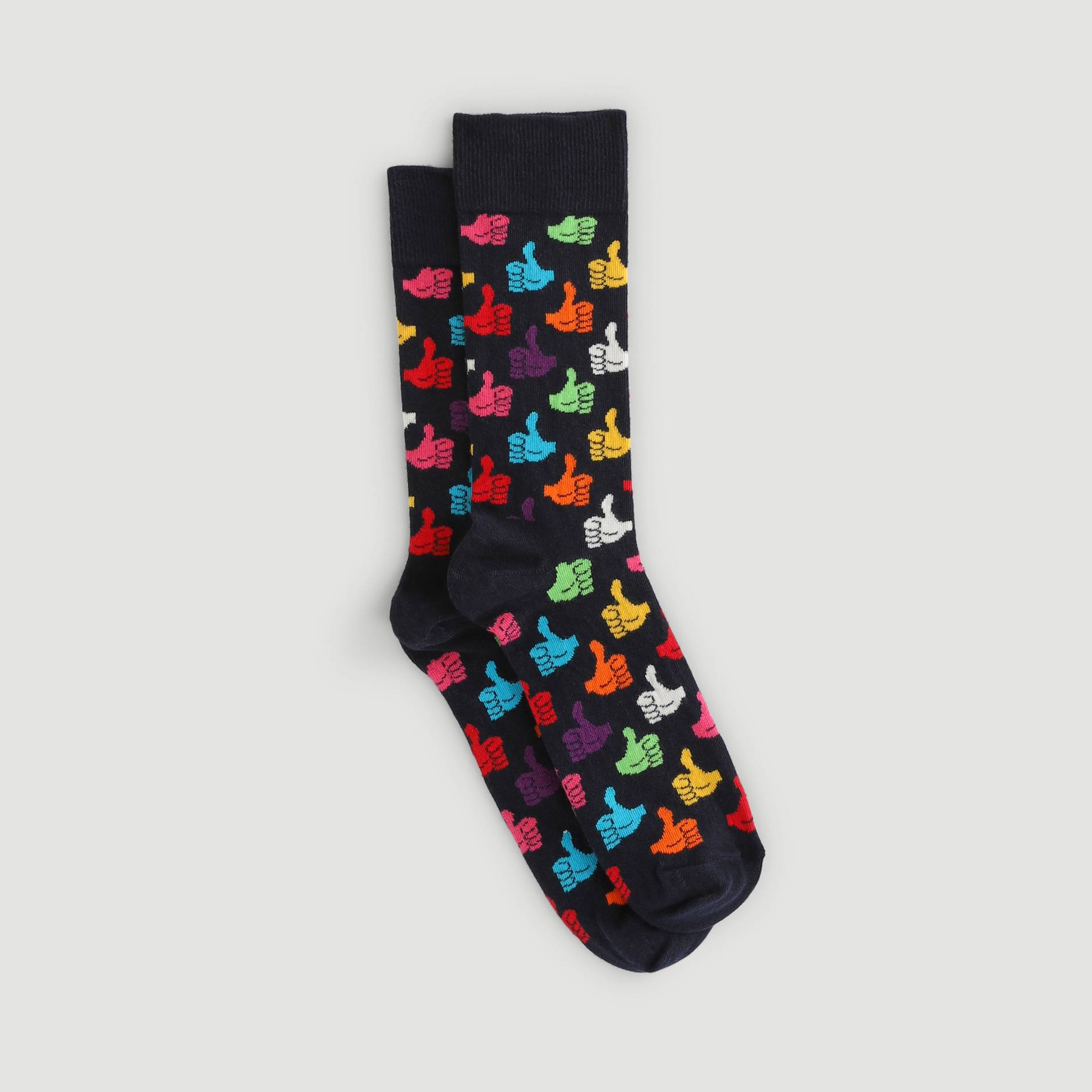 Paire de chaussettes motif pouces en coton Happy socks, Noir, large image number 0