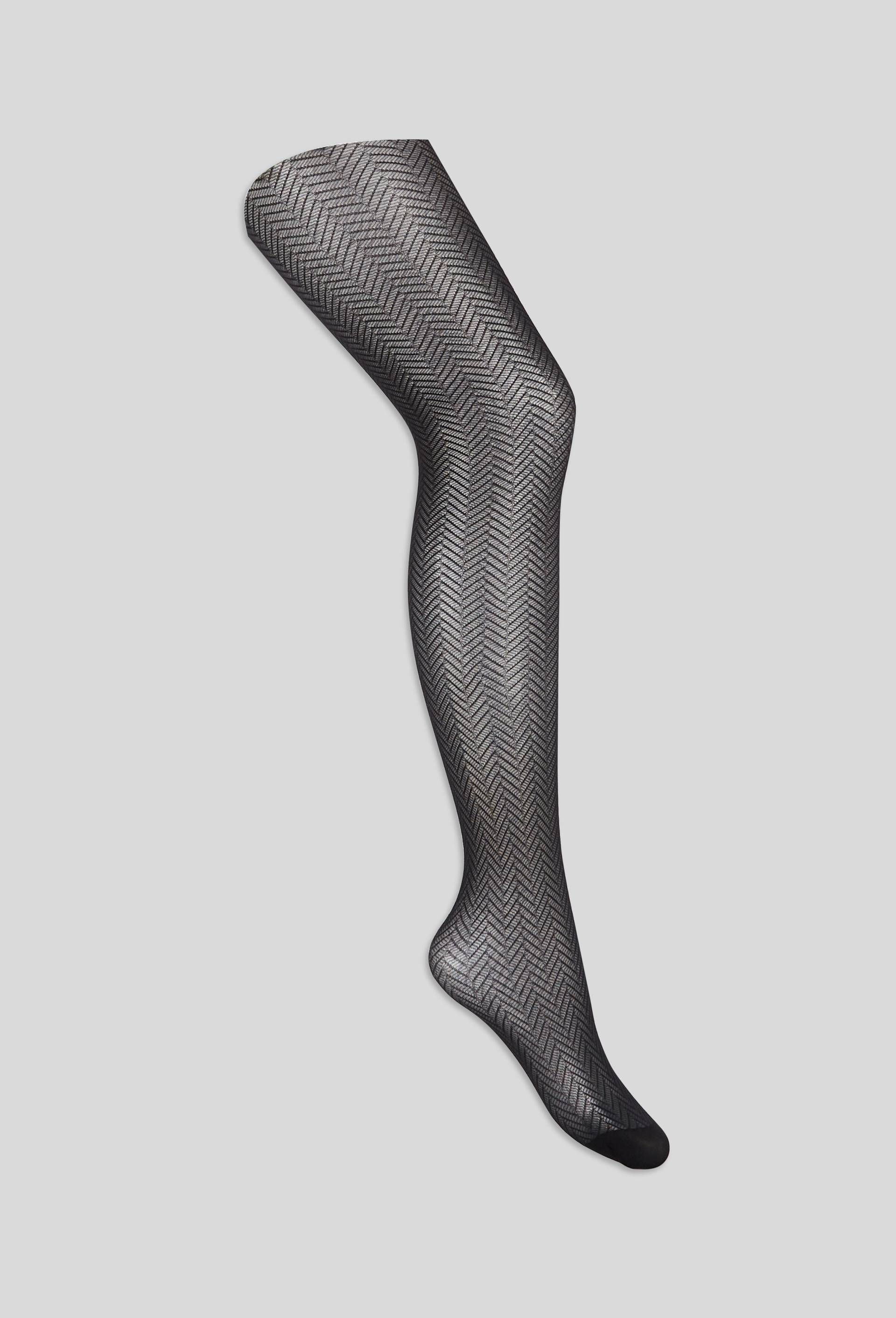 Paire de collants fantaisie Monoprix, Noir, large image number 0