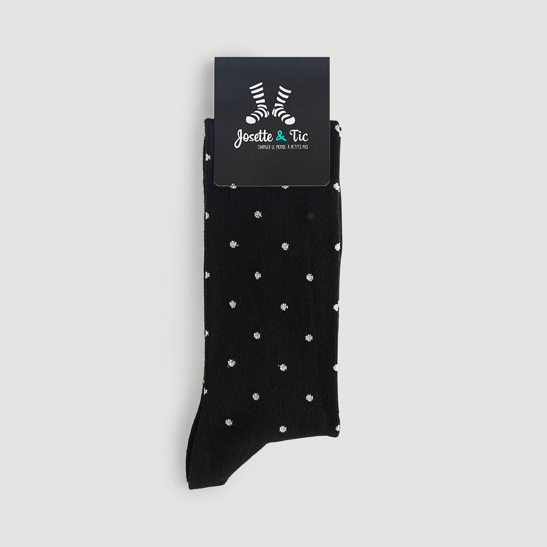 Chaussettes à pois effet brillant, Noir, large image number 0