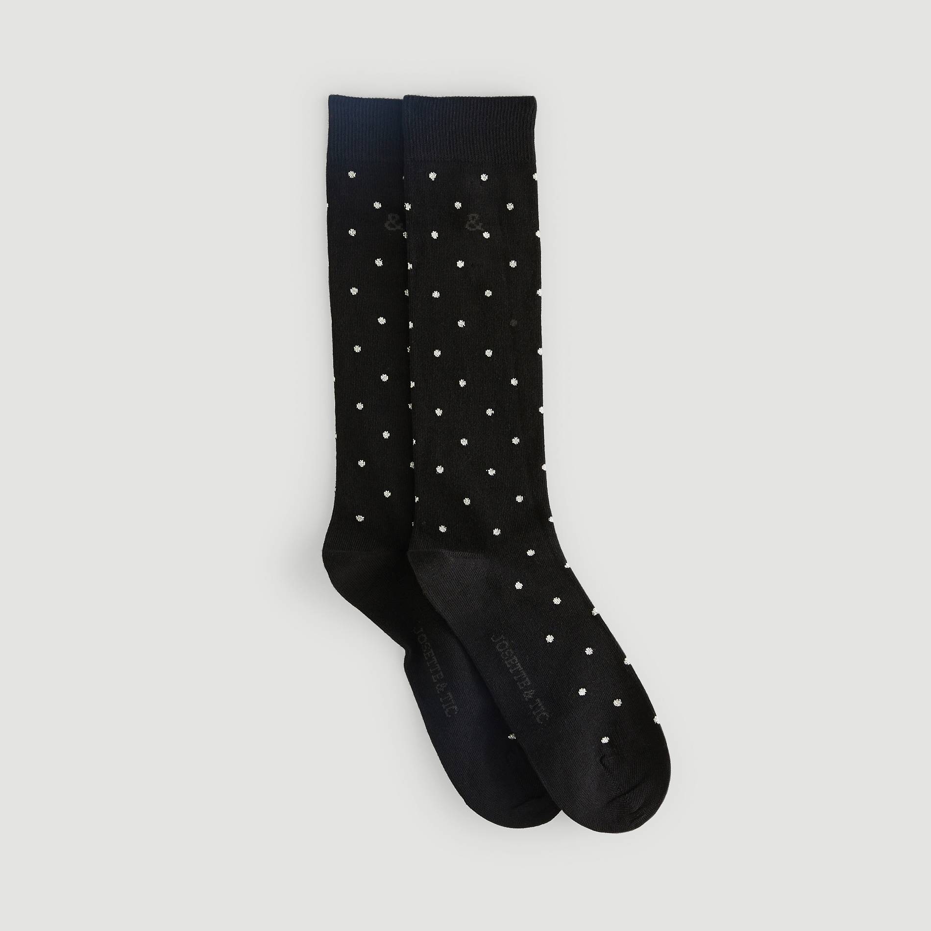 Chaussettes à pois effet brillant, Noir, large image number 1.0