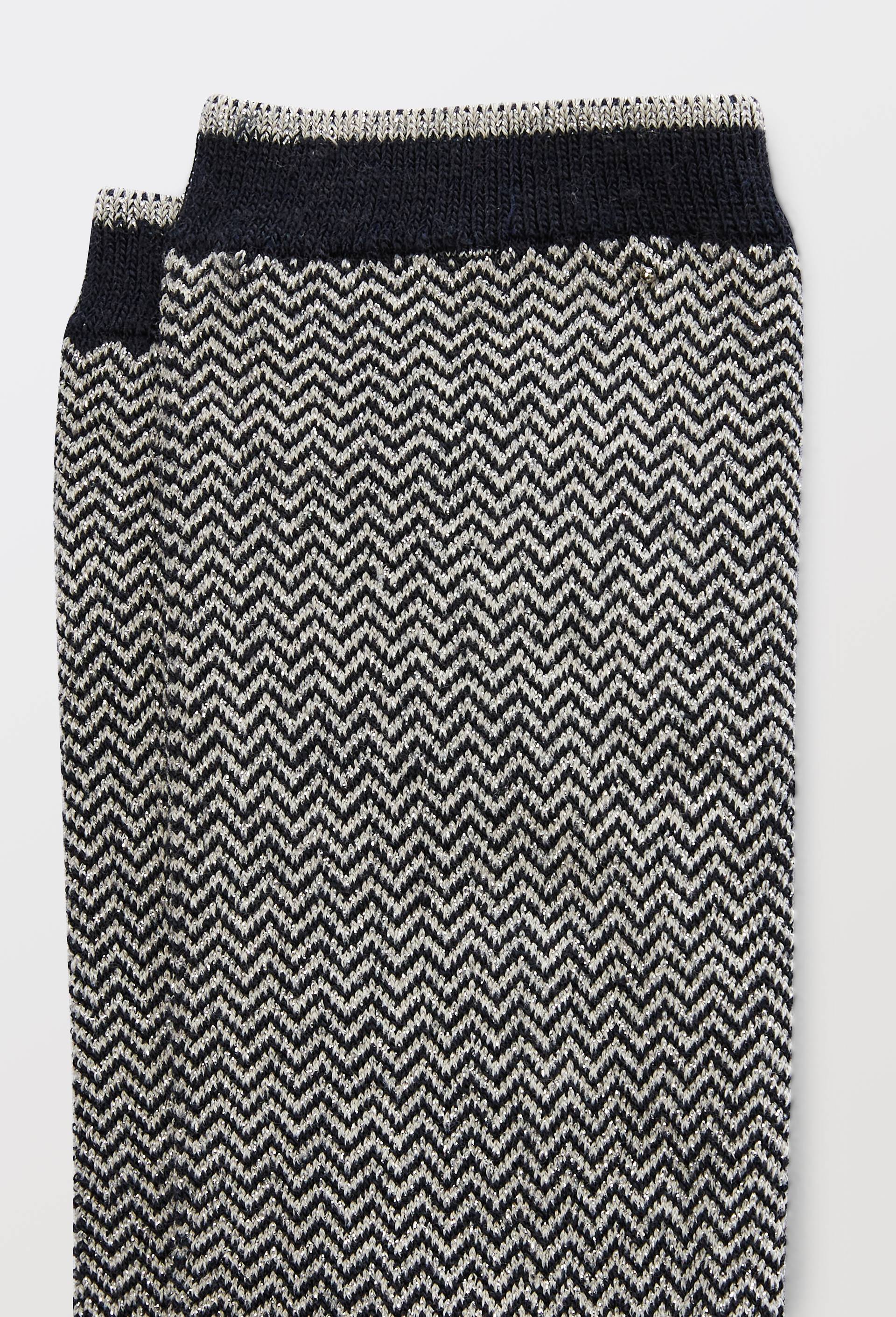 Paire de chaussettes &agrave; chevrons en laine Labonal, Bleu fonc&eacute;, large image number 1