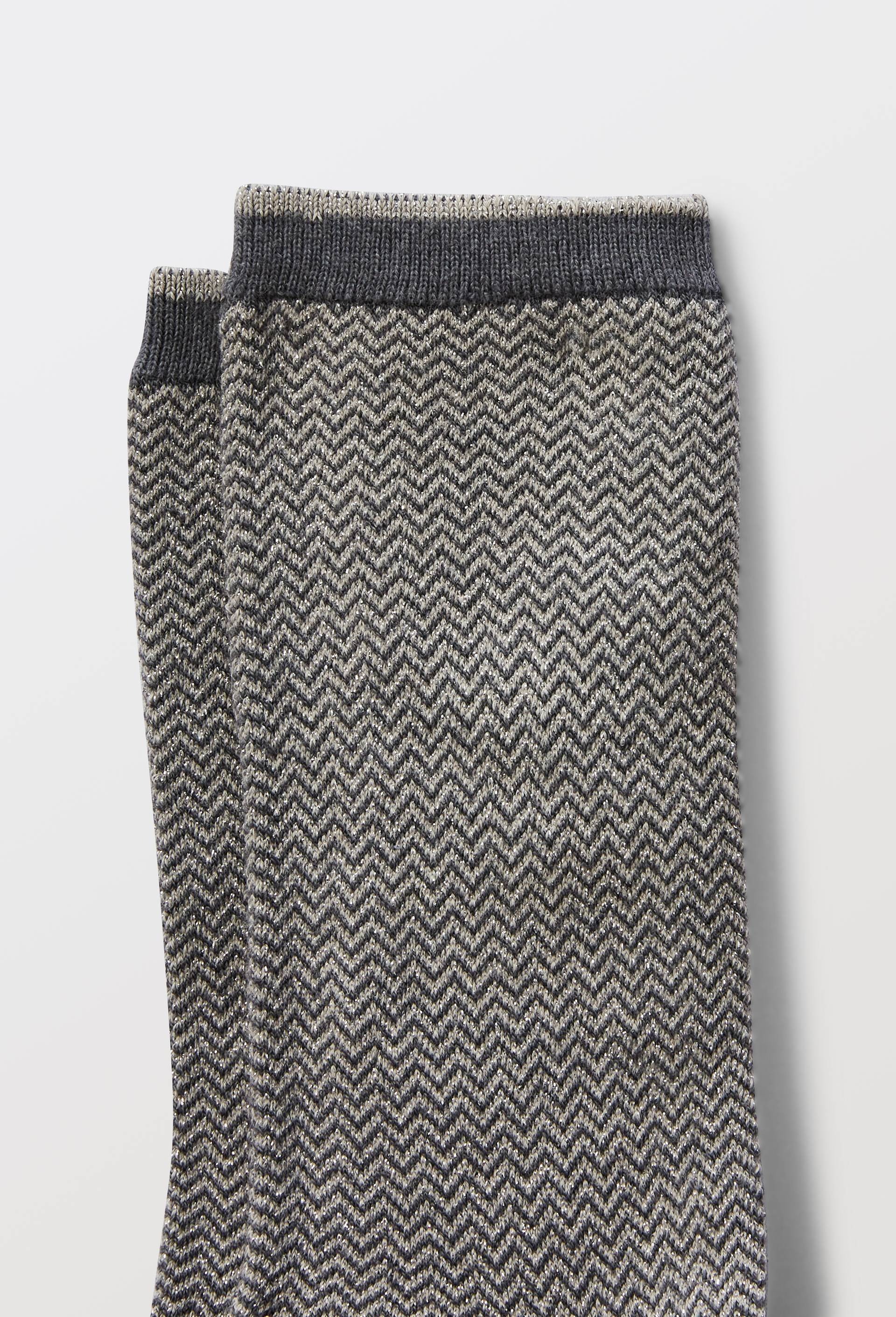 Paire de chaussettes &agrave; chevrons en laine Labonal, Gris, large image number 1