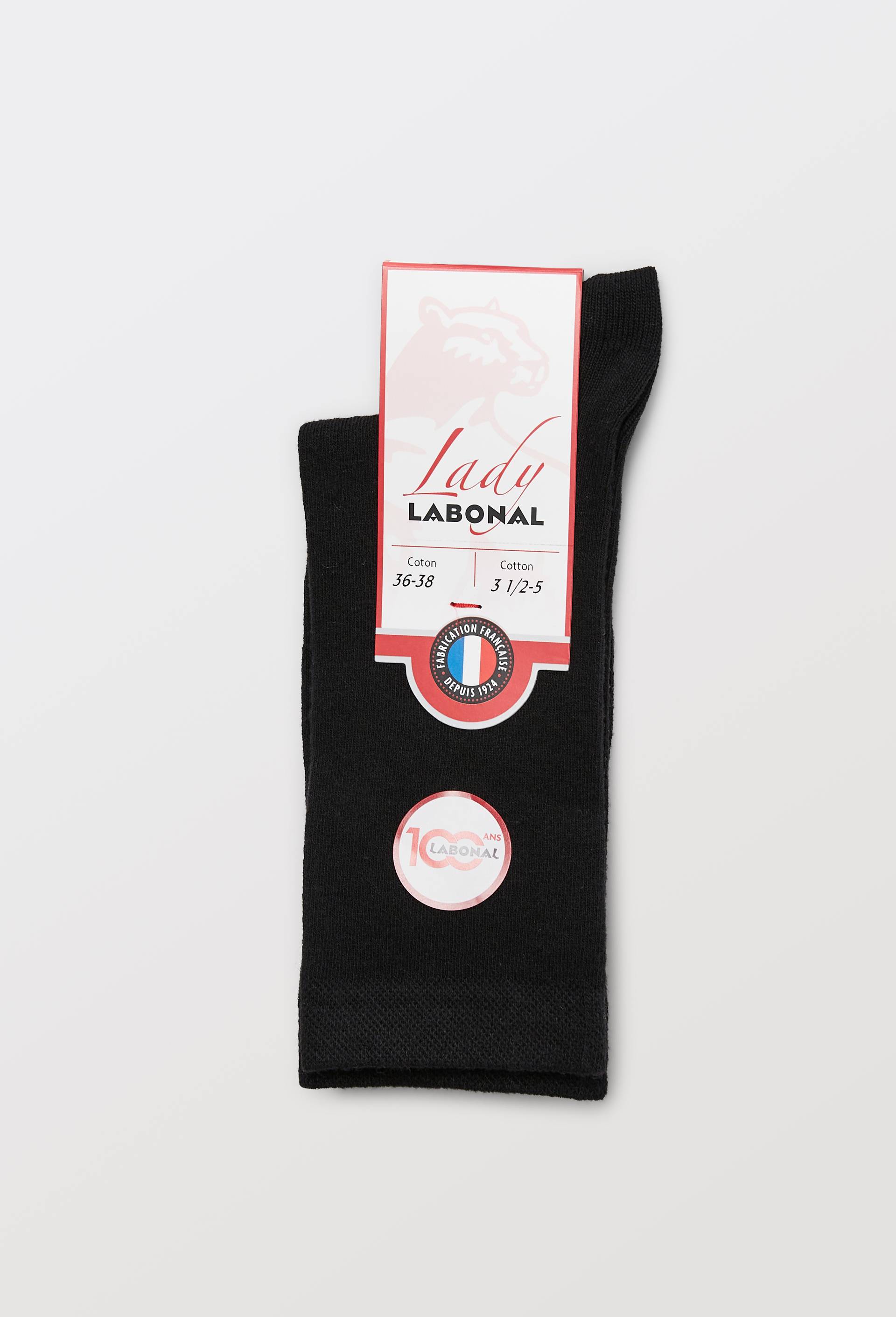Paire de chaussettes en coton Labonal, Noir, large image number 2.0