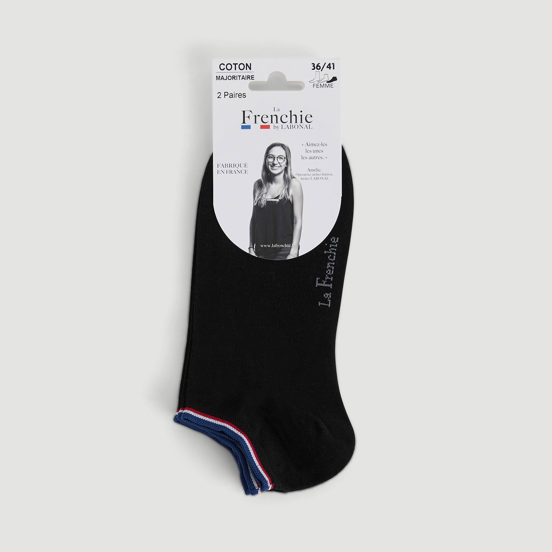 Lot de 2 paires de socquettes en coton La Frenchie, Noir, large image number 0