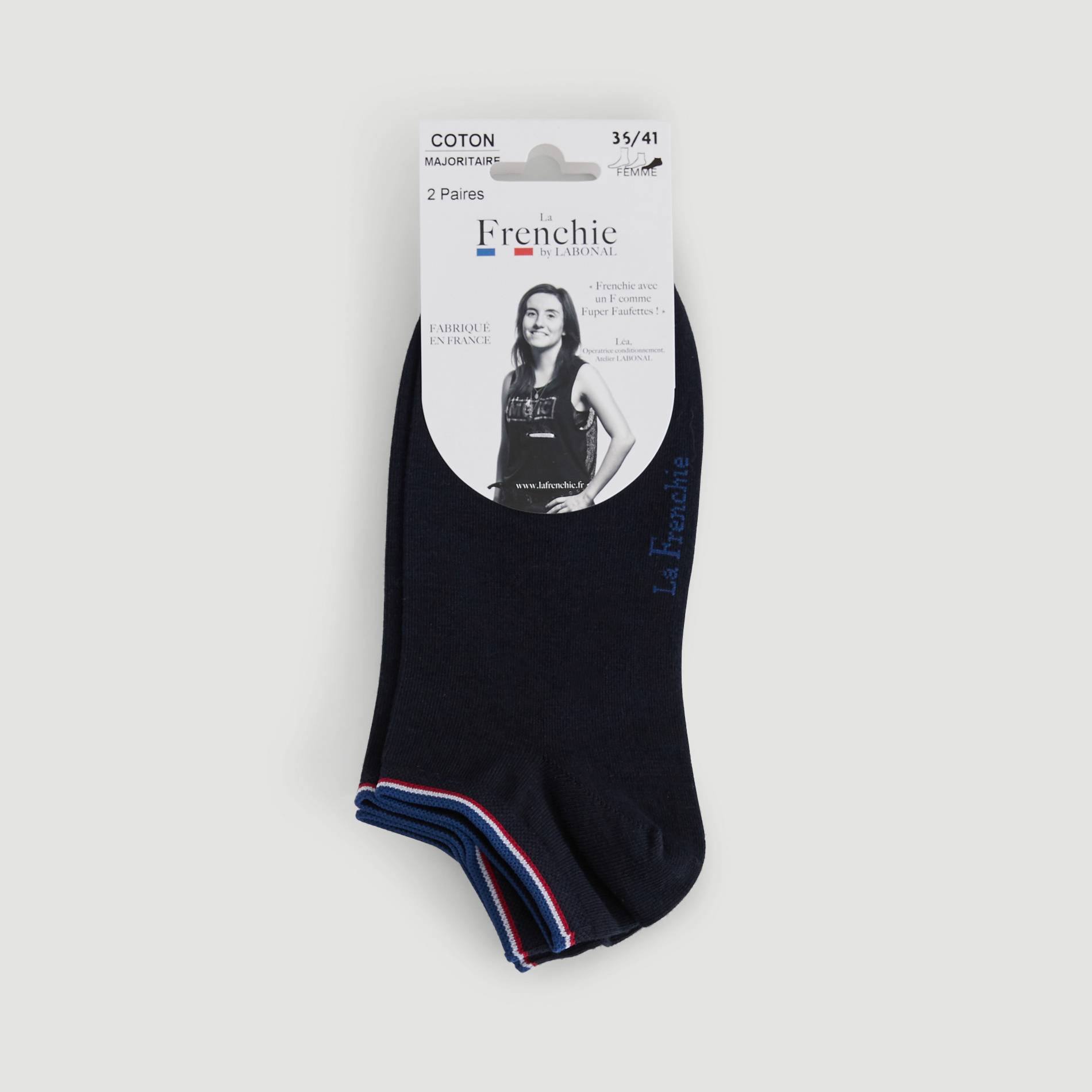 Lot de 2 paires de socquettes en coton La Frenchie, Marine, large image number 0