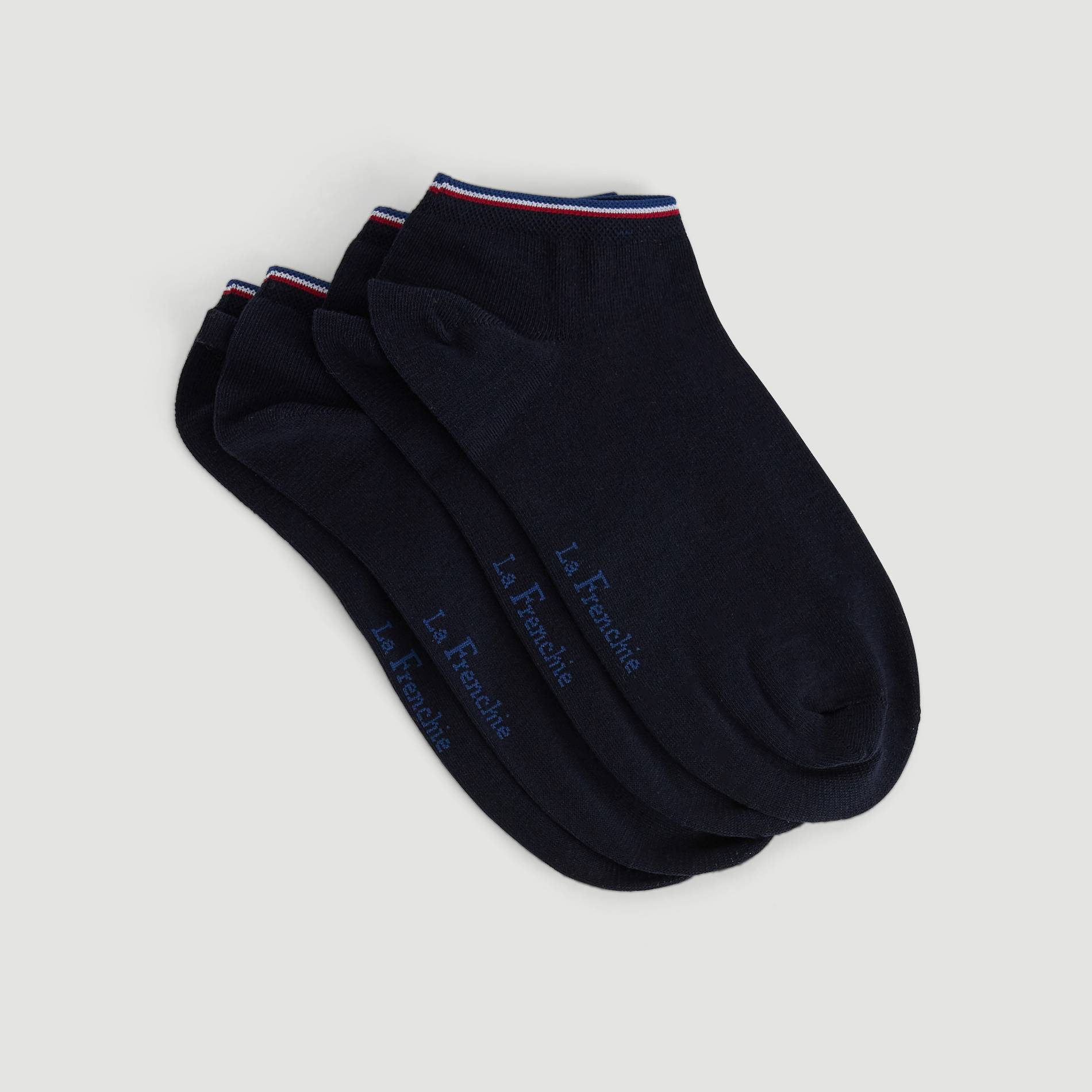 Lot de 2 paires de socquettes en coton La Frenchie, Marine, large image number 1.0