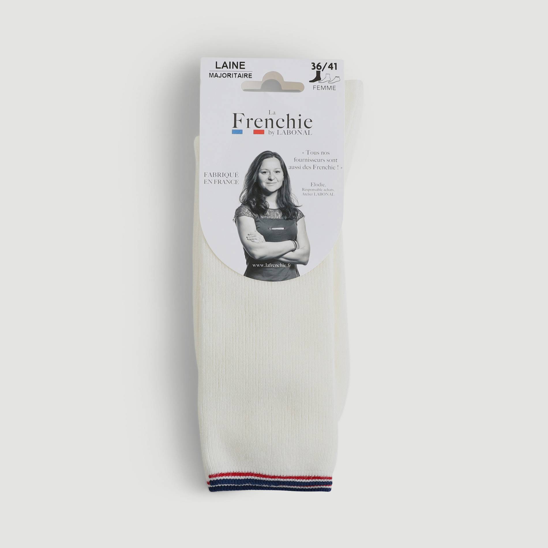 Paire de chaussettes en laine La Frenchie, Blanc, large image number 0