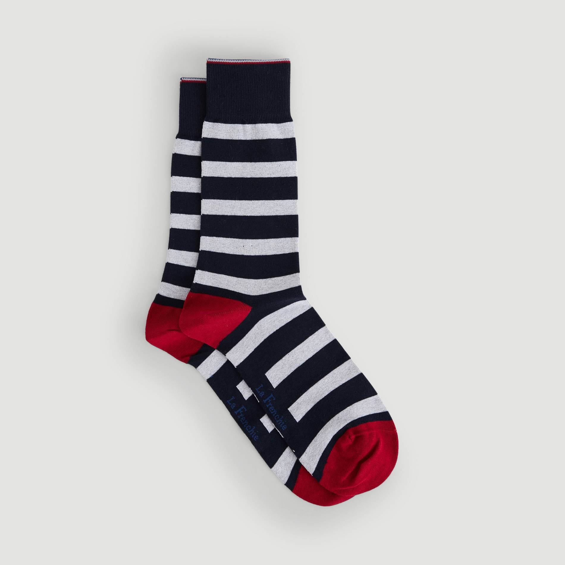 Paire de chaussettes rayées en coton La Frenchie, Rouge, large image number 1.0