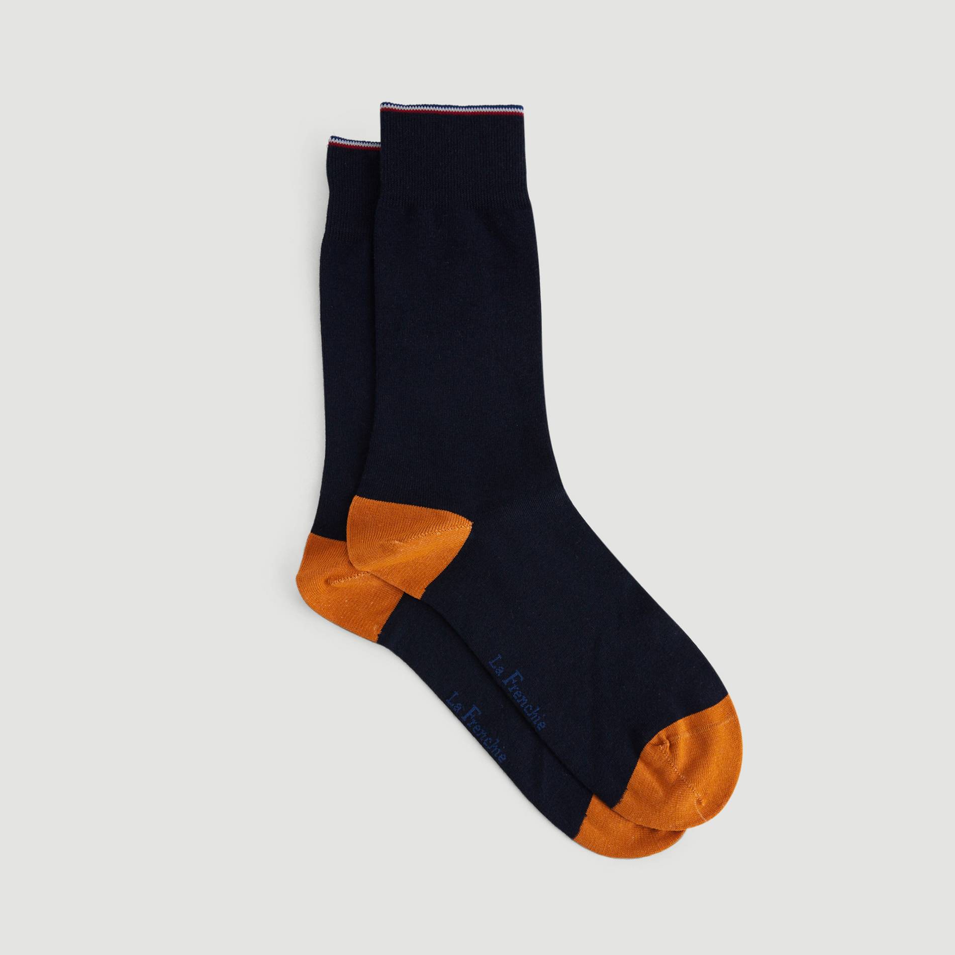 Paire de chaussettes rayées en coton La Frenchie, Ocre, large image number 0