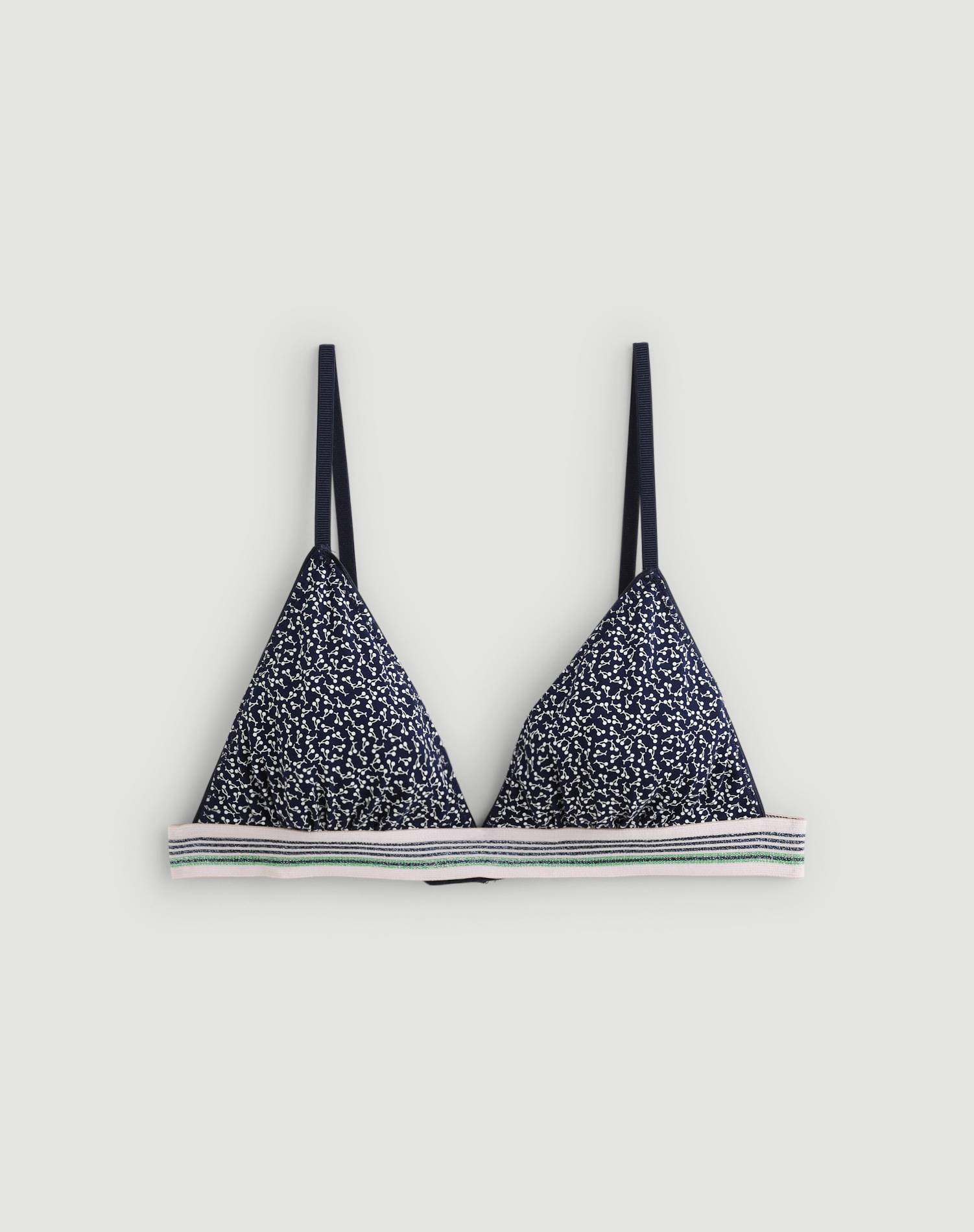 Soutien-gorge triangle imprimé, Marine, large image number 2.0