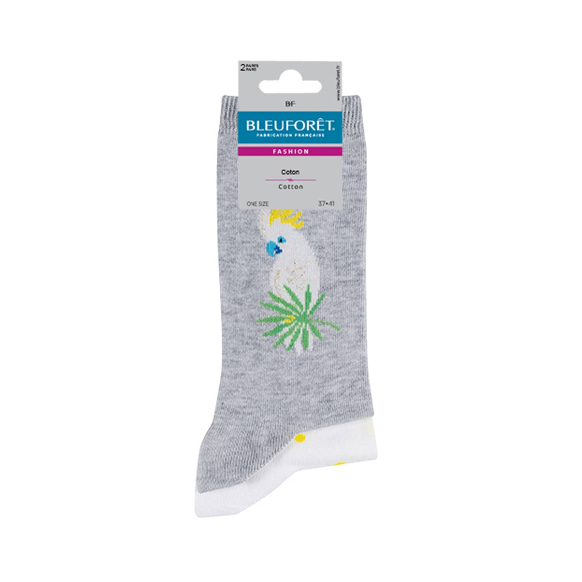 Duo chaussettes cacatoès, Gris, large image number 0.0