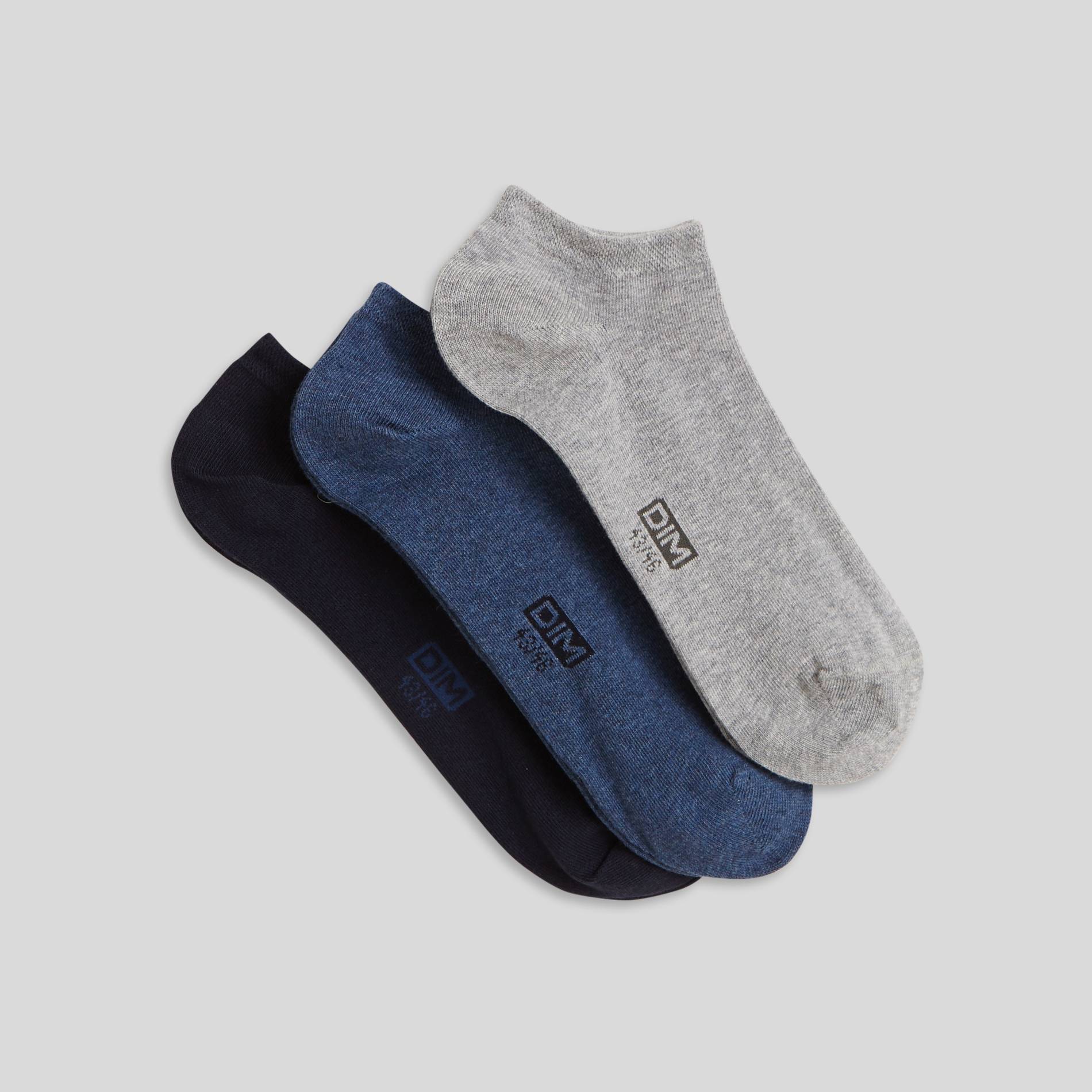 Lot de 3 paires de socquettes en coton DIM, Multicolore, swatch image