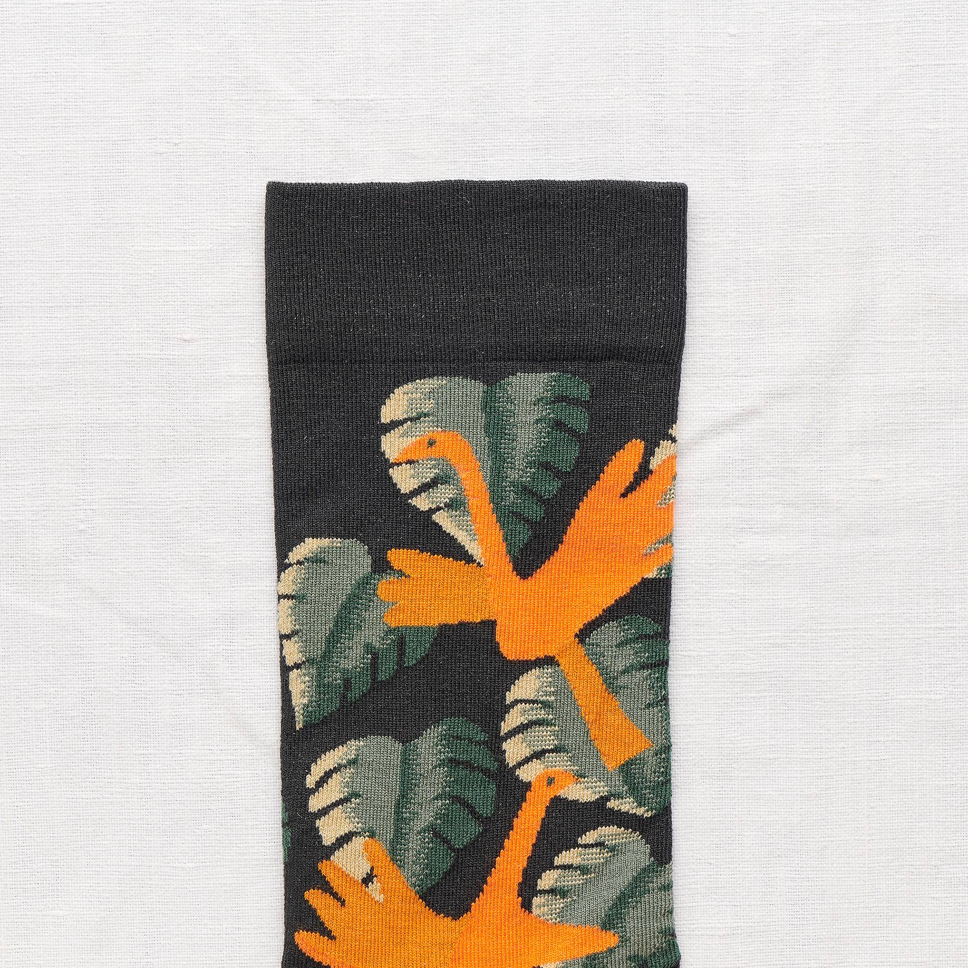 Chaussettes oiseaux oranges, Noir, large image number 1.0