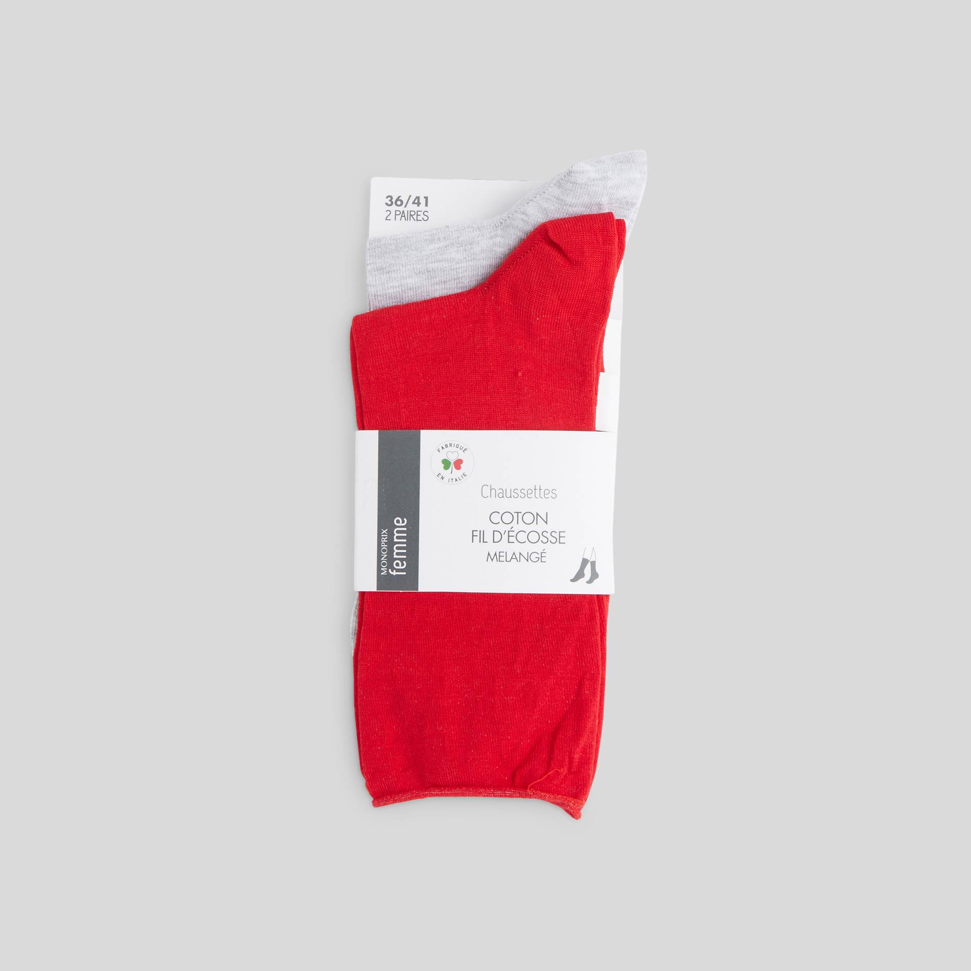 Lot de 2 paires de chaussettes en fil d'écosse, Multicolore, swatch image