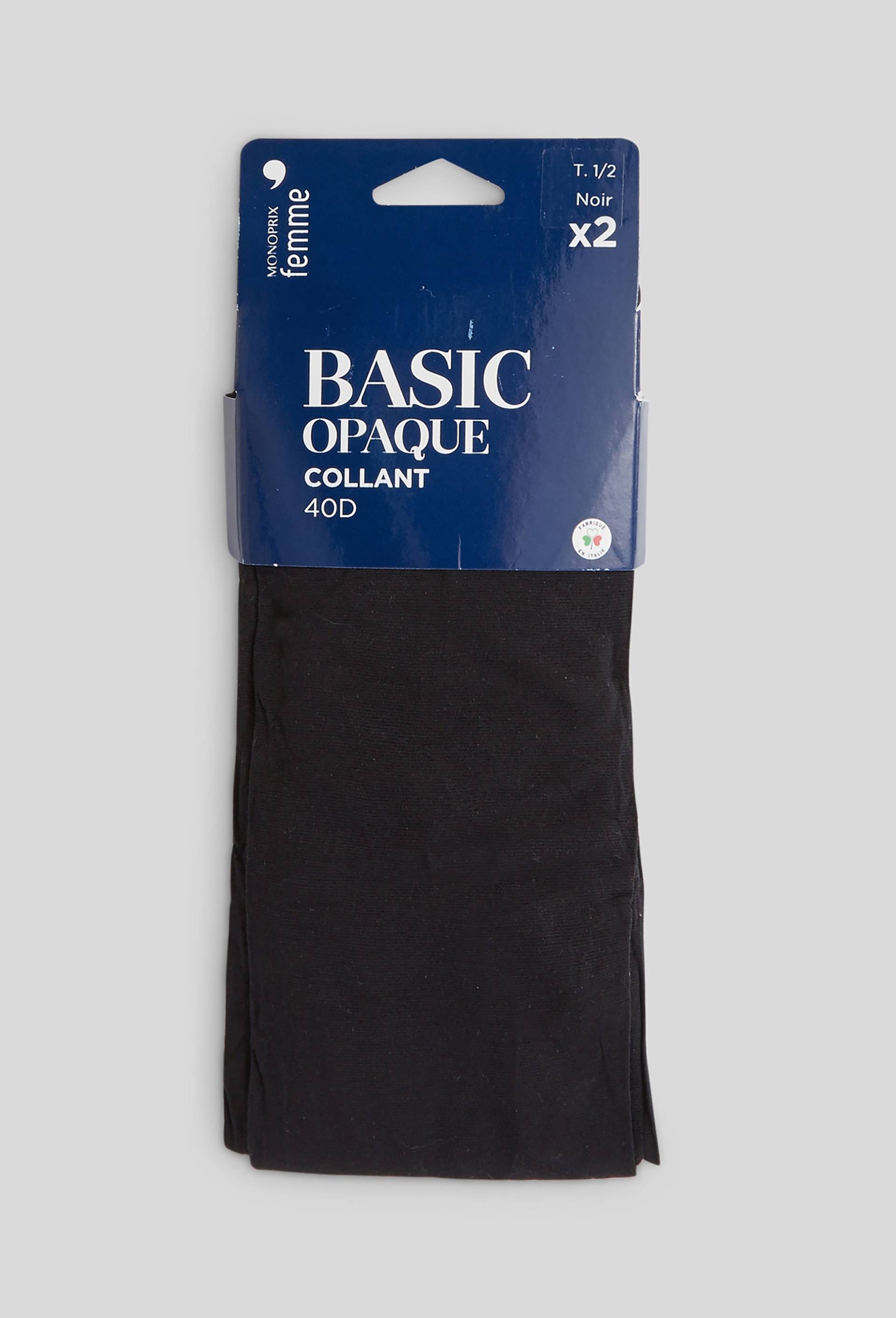 Lot de 2 collants opaques BASIC, Noir, large image number 0