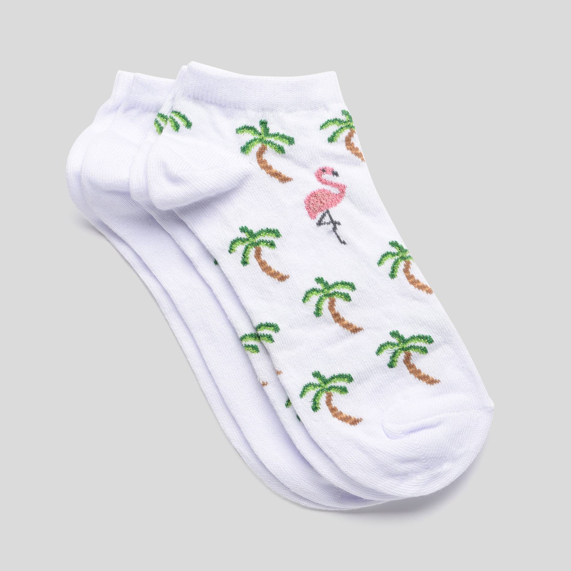 Lot de 2 chaussettes palmiers, BLANC/BEIGE, large image number 1.0
