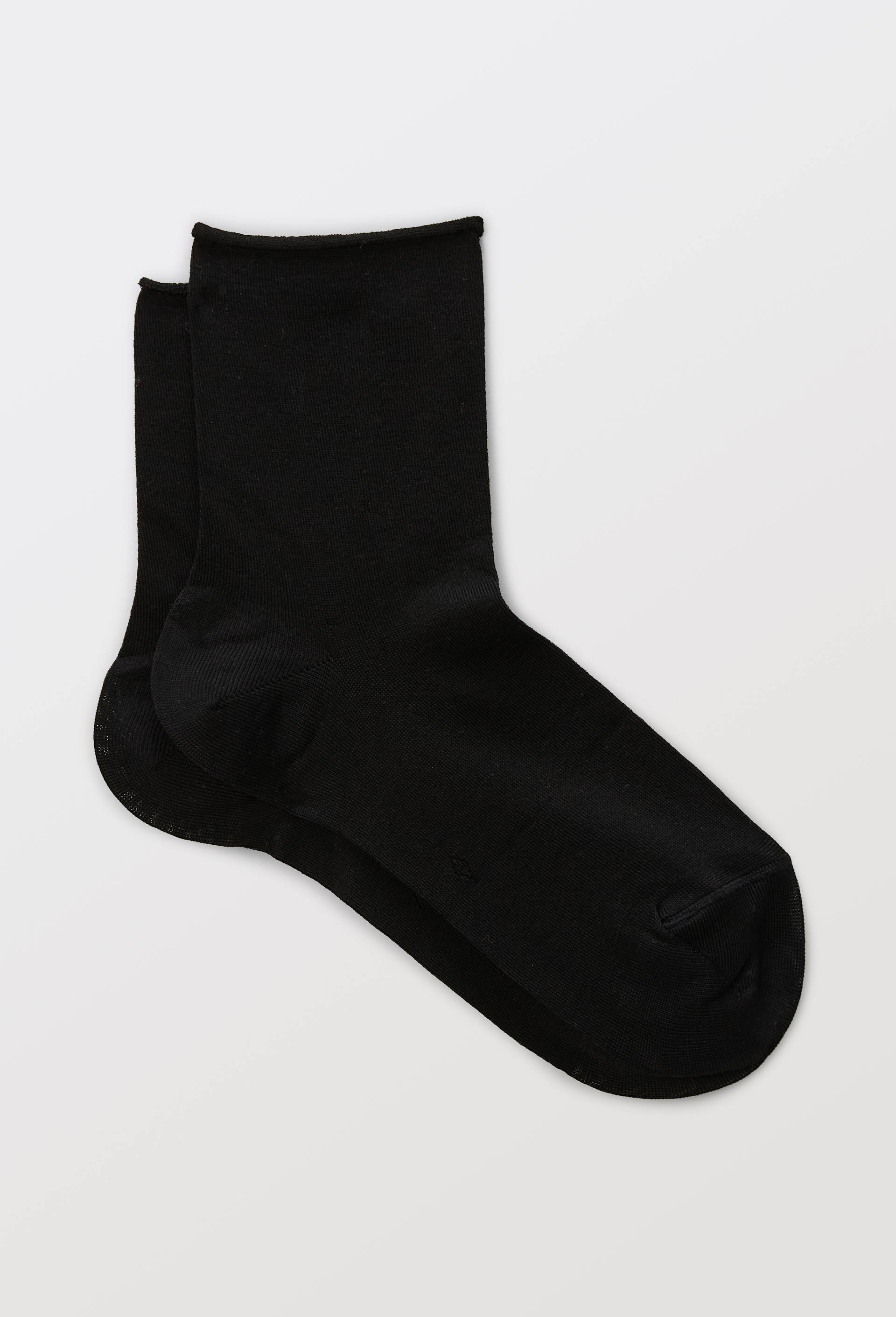Paire de socquettes en fil d'&eacute;cosse Le Bourget, Noir, swatch image