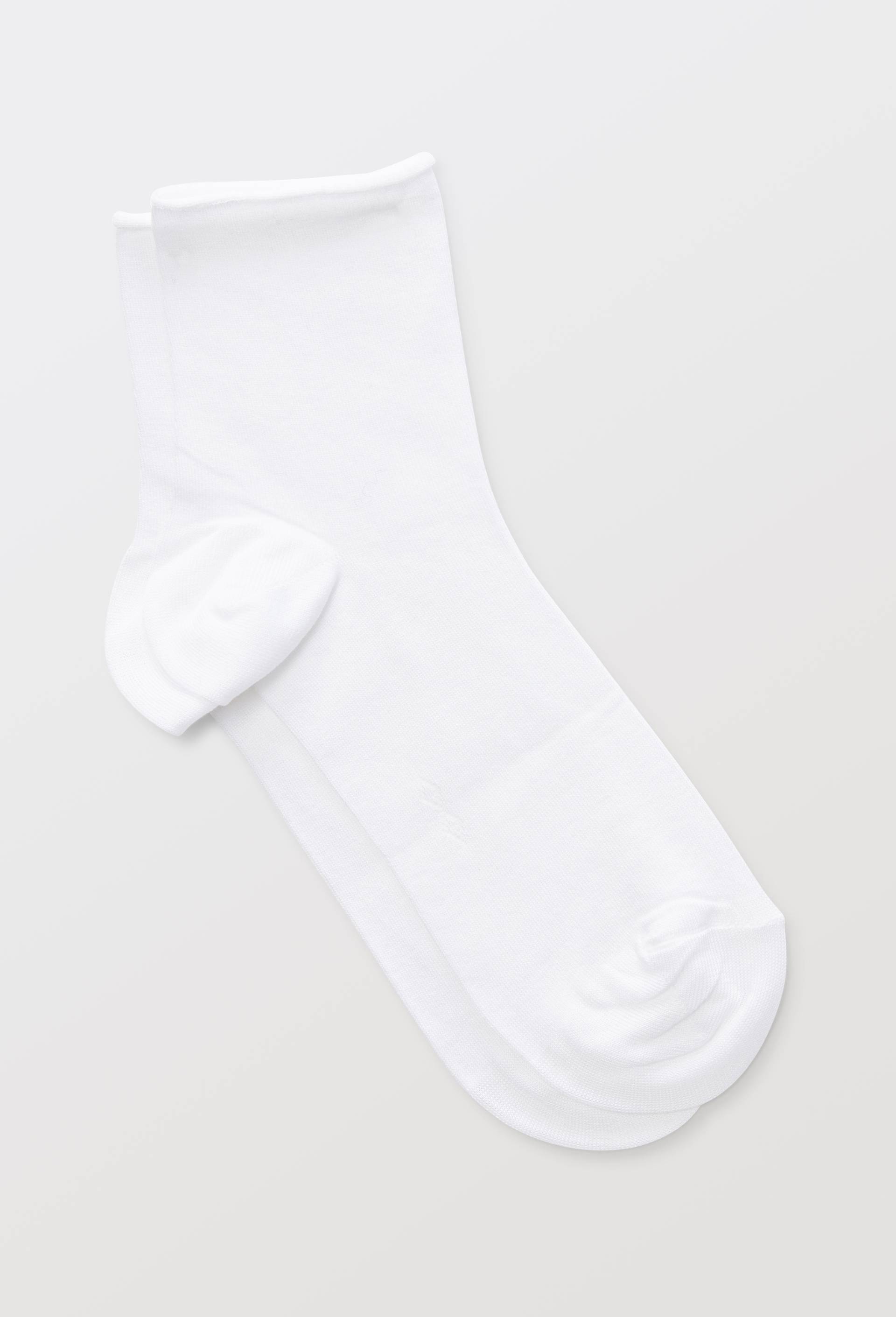 Paire de socquettes en fil d'&eacute;cosse Le Bourget, Blanc, large image number 0