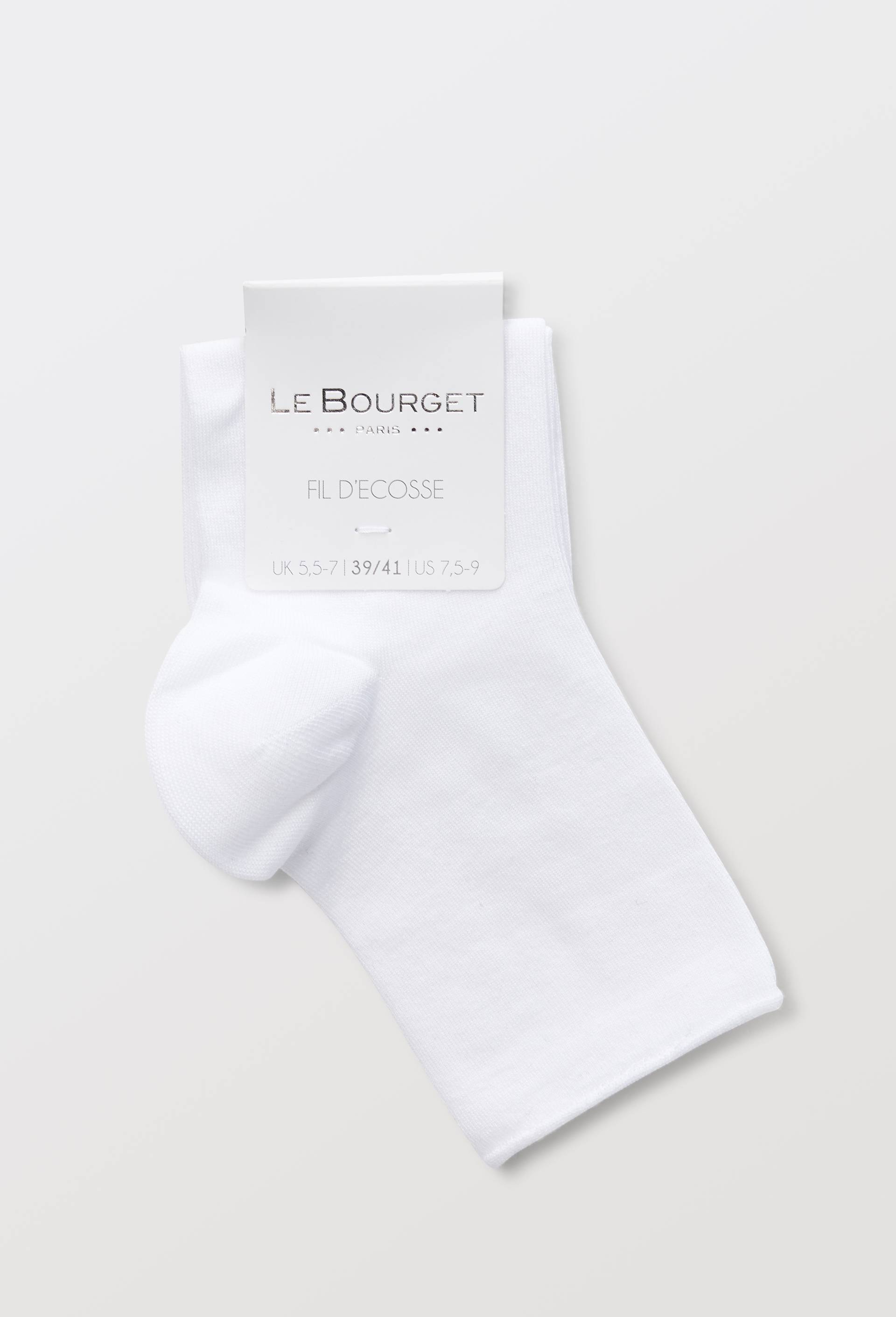 Paire de socquettes en fil d'&eacute;cosse Le Bourget, Blanc, large image number 2.0