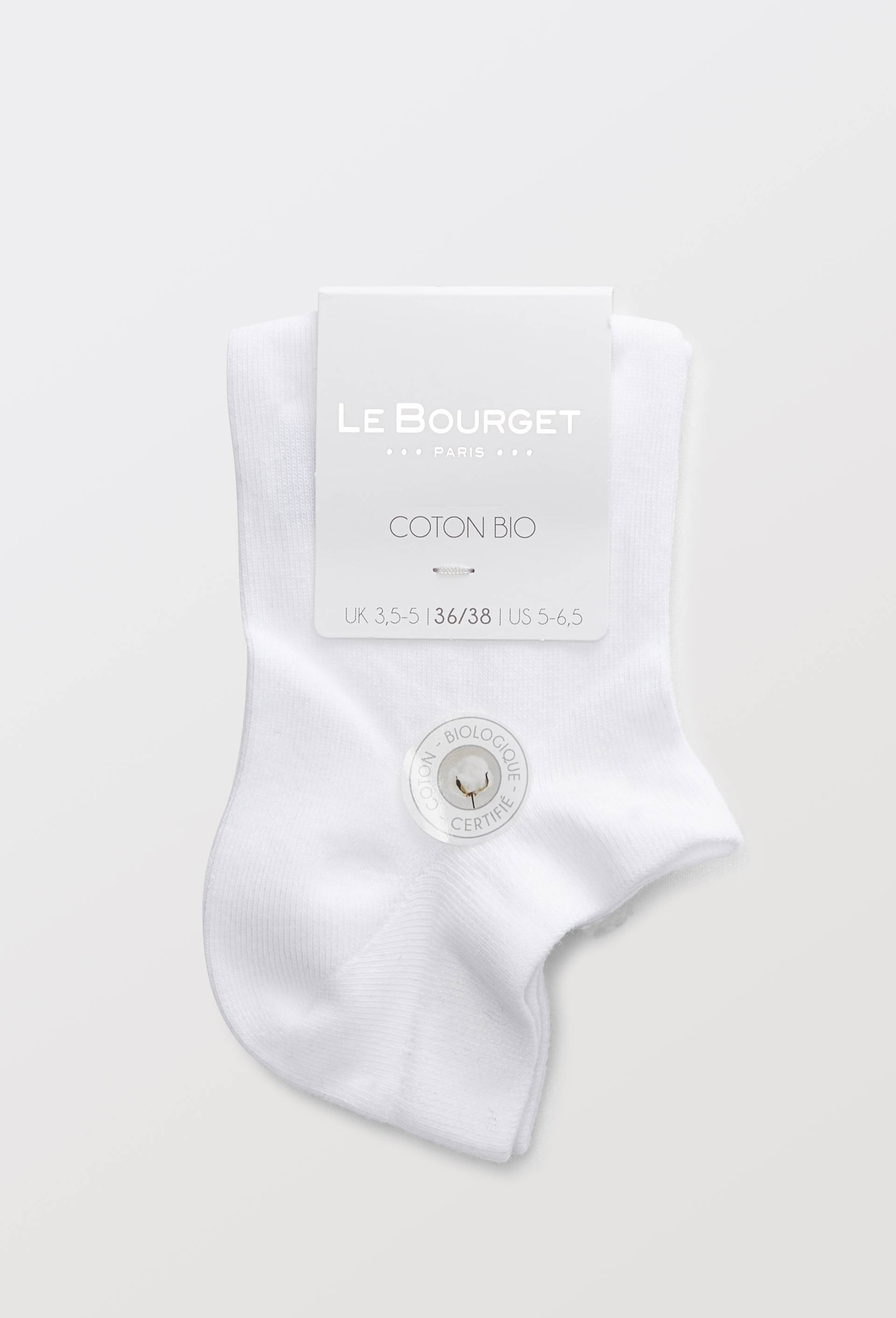 Paire de socquettes en coton BIO Le Bourget, Blanc, large image number 2