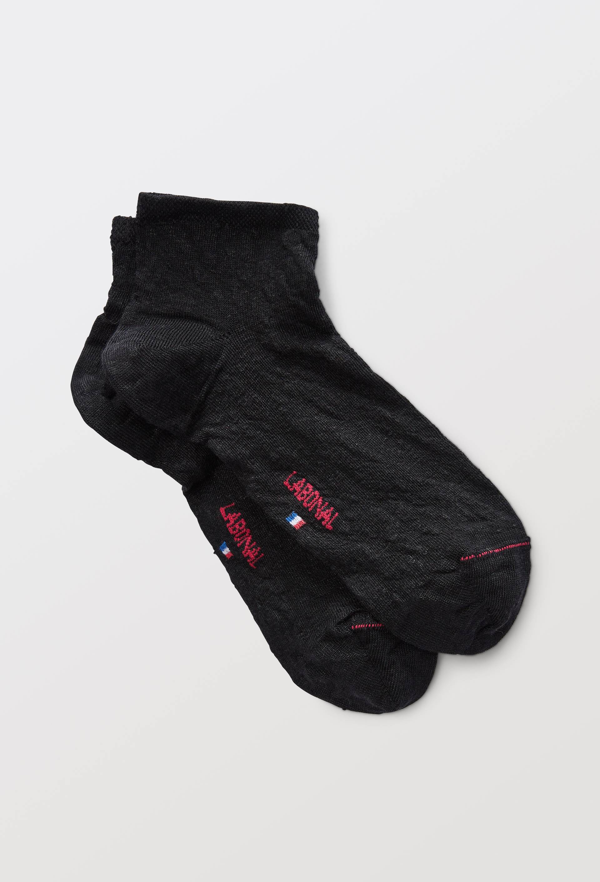 Paire de socquettes en Lin Labonal, Noir, swatch image