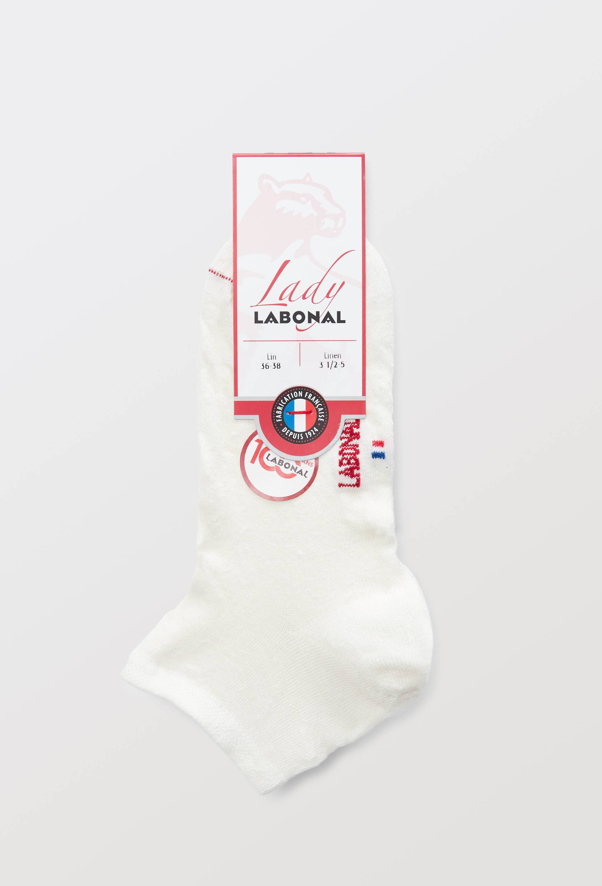 Paire de socquettes en Lin Labonal, Blanc, large image number 2