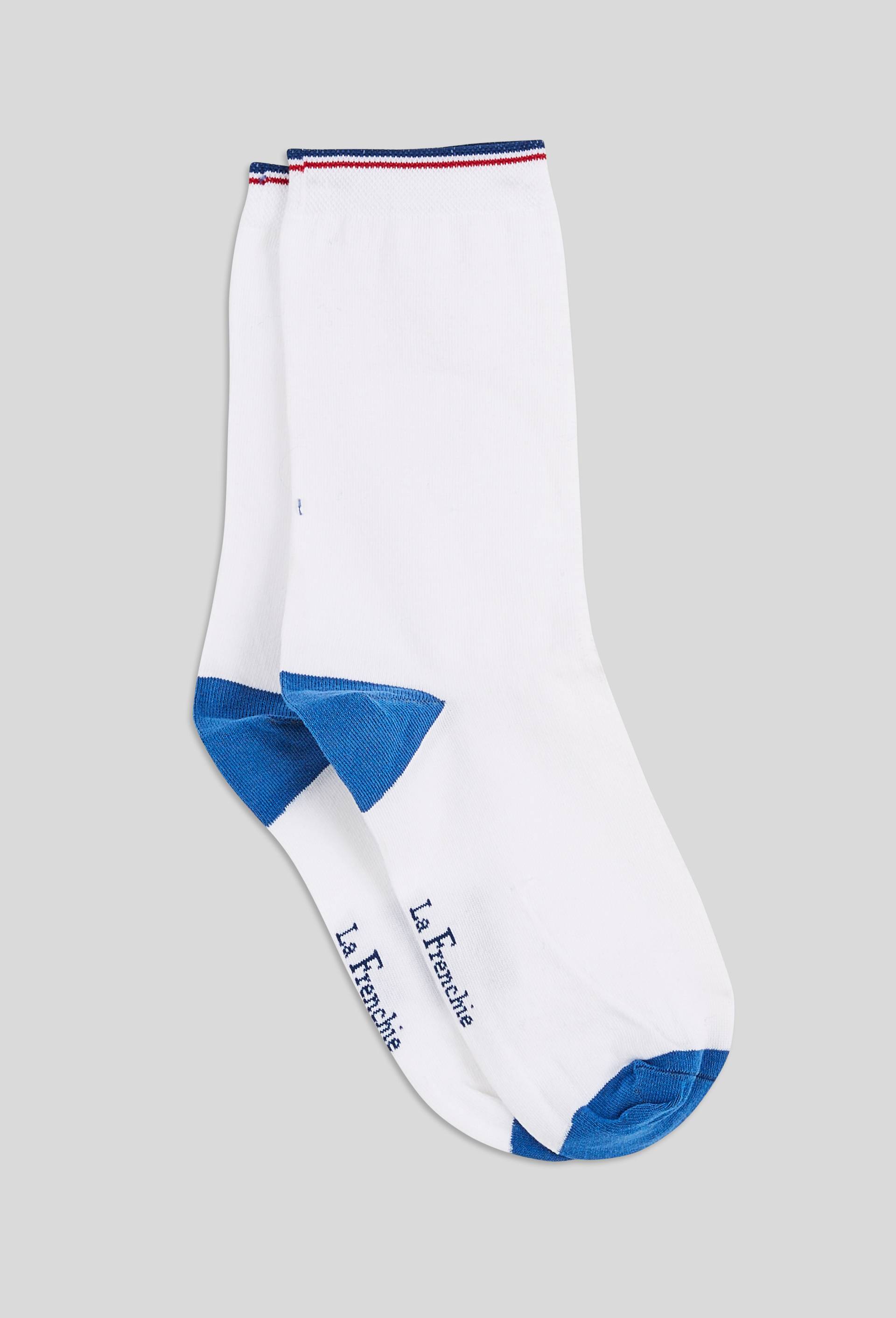 Paire de chaussettes en coton La Frenchie, BLANC/BLEU, large image number 1