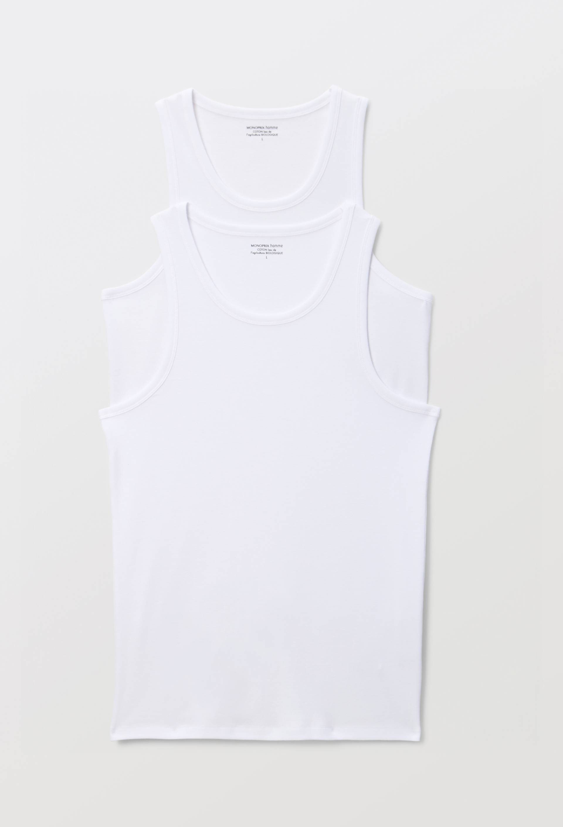Lot de 2 d&eacute;bardeurs en coton BIO GOTS, Blanc, swatch image