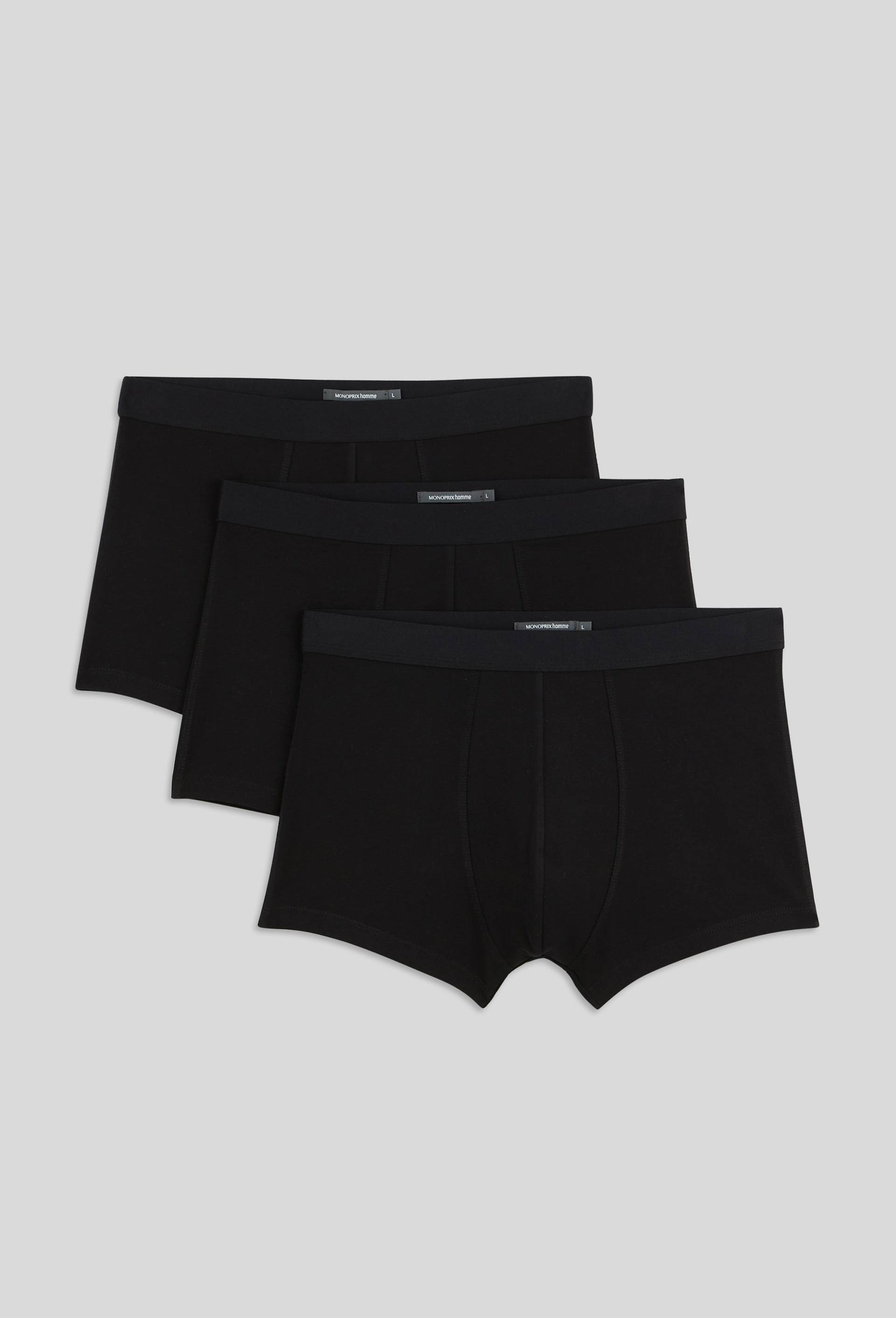 Lot de 3 boxers en coton BIO GOTS, Noir, large image number 1