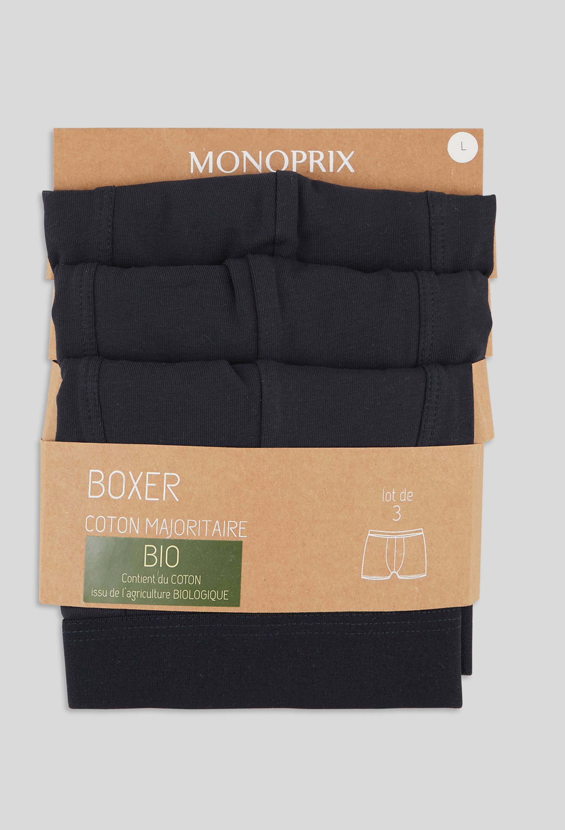 Lot de 3 boxers en coton BIO GOTS, Marine, large image number 0.0