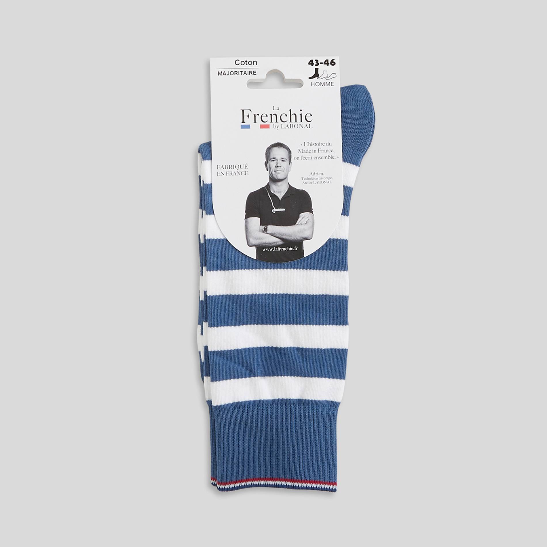 Paire de chaussettes rayées en coton La Frenchie, Rouge, large image number 0.0