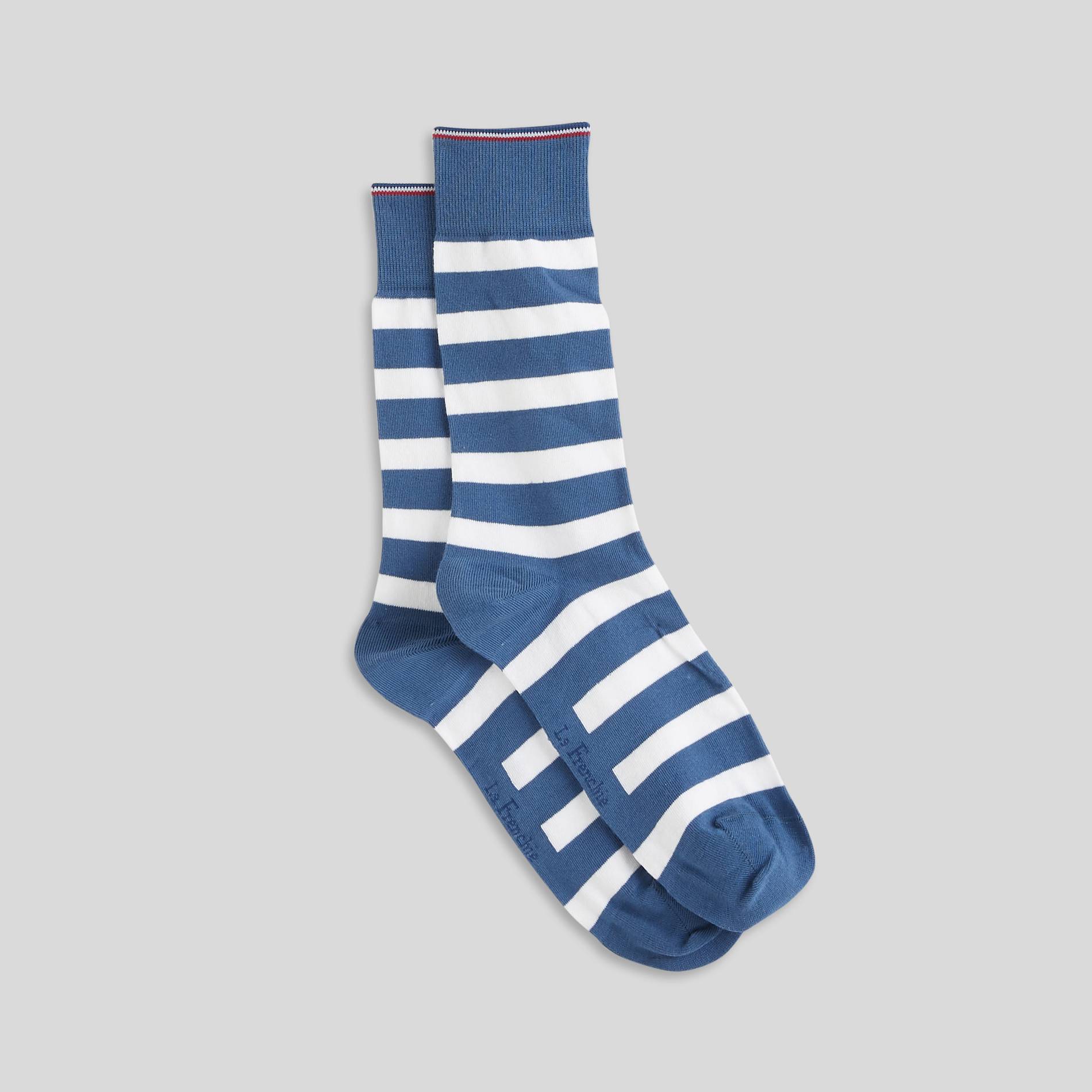 Paire de chaussettes rayées en coton La Frenchie, Rouge, large image number 1