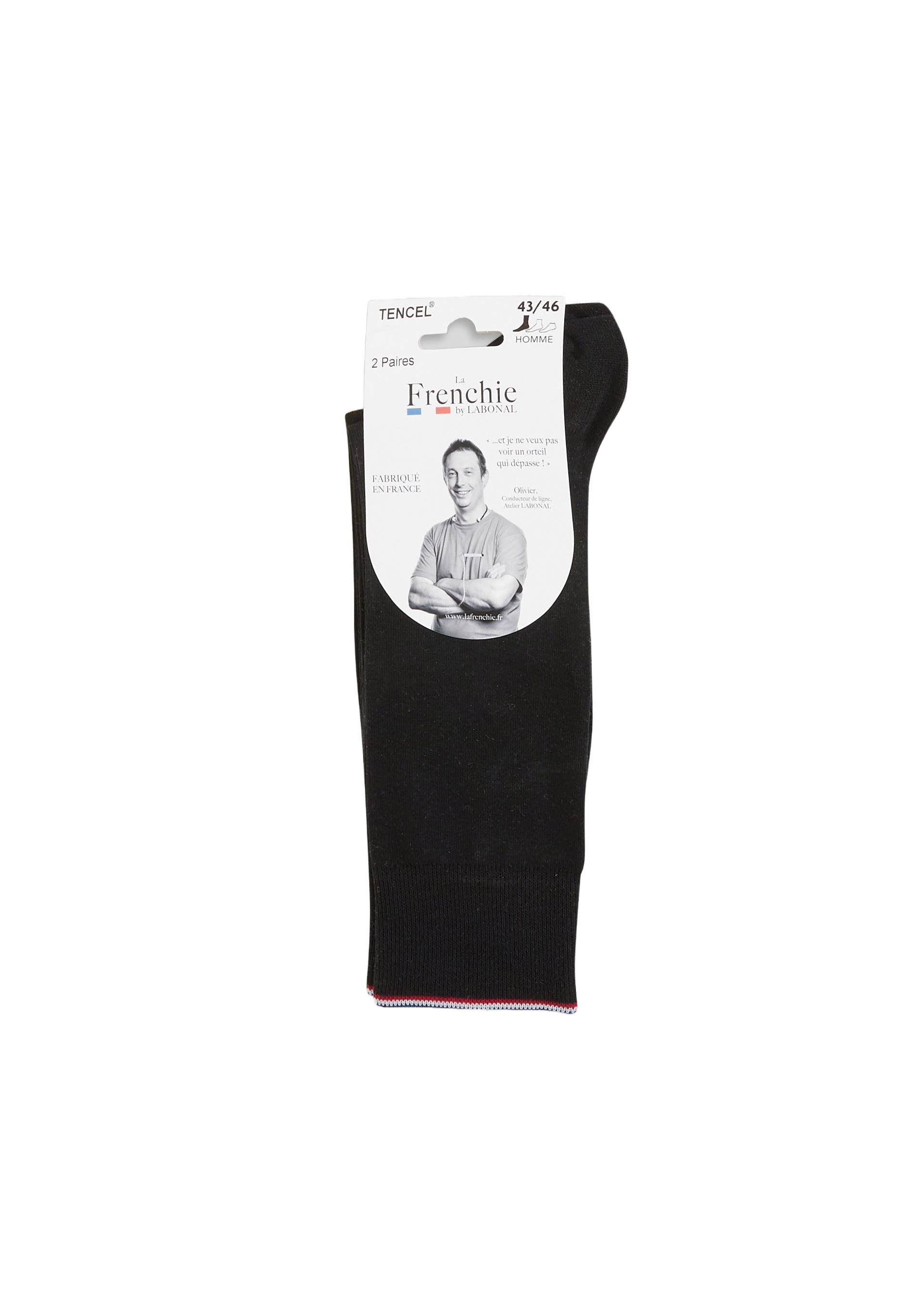 Lot de 2 paires de chaussettes en tencel La Frenchie, Noir, large image number 1.0