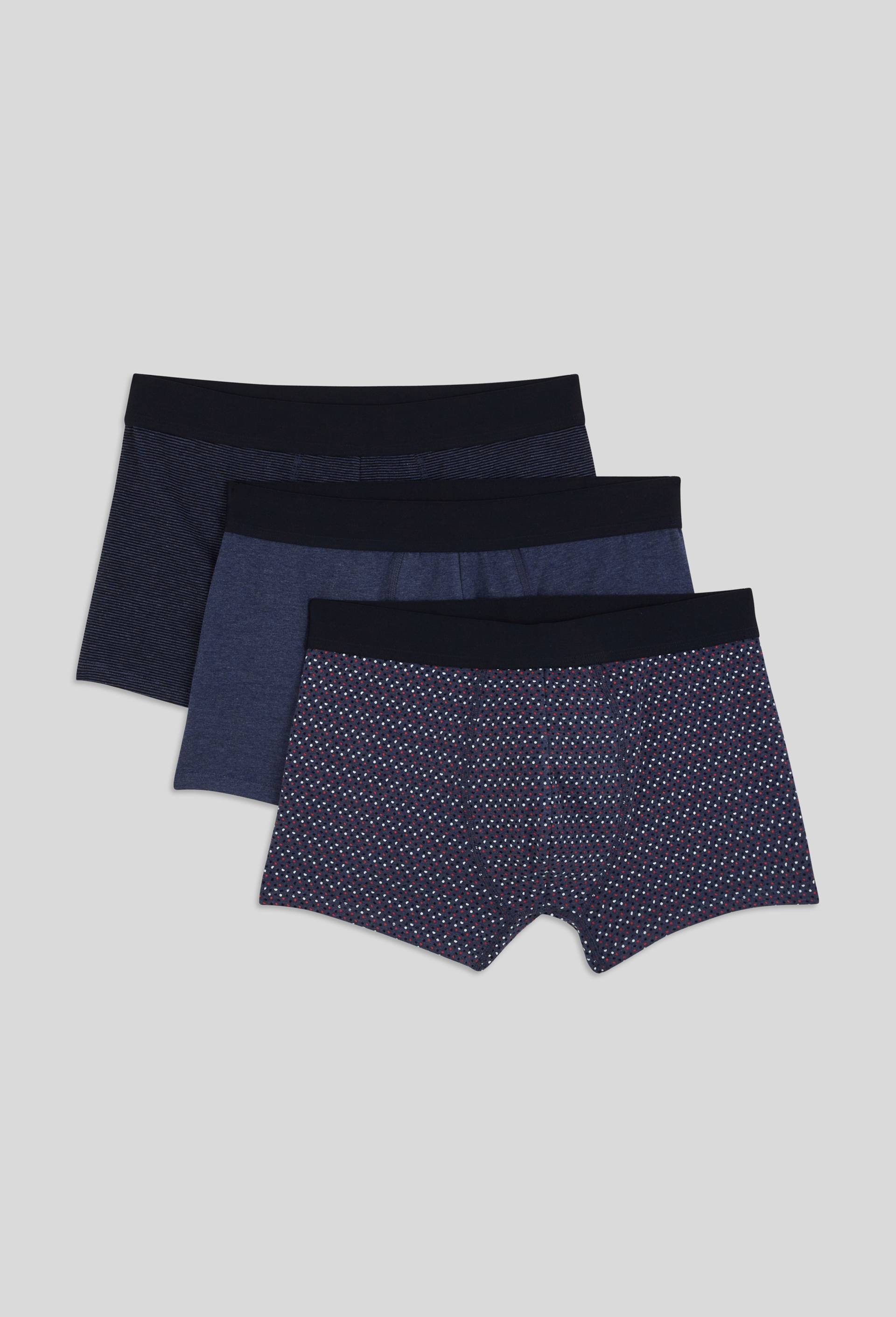Lot de 3 boxers à rayures & à pois en coton BIO GOTS, Jean, swatch image