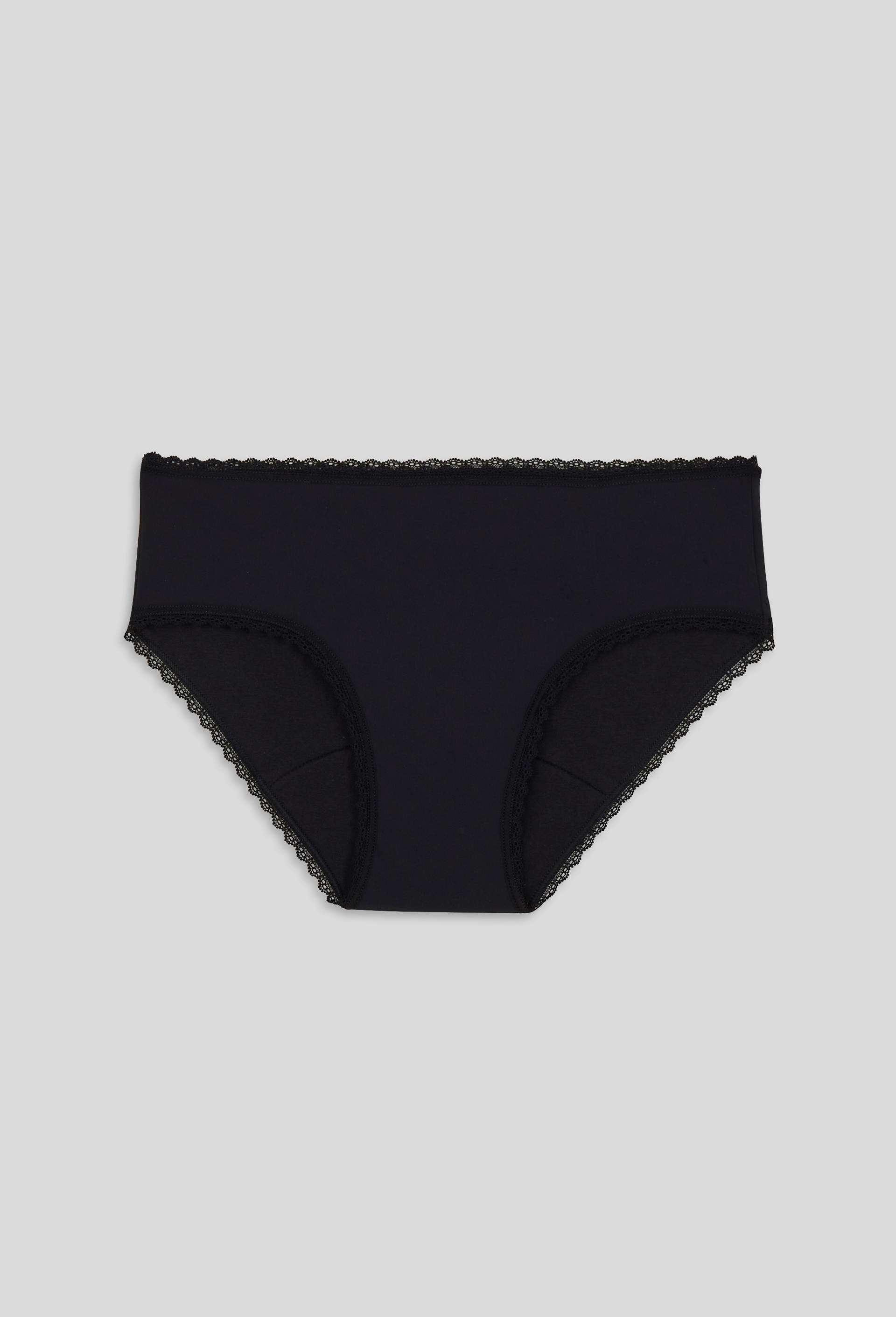 Culotte menstruelle flux abondant en microfibre et coton Rejanne, certifi&eacute; OEKO-TEX, Noir, large image number 0