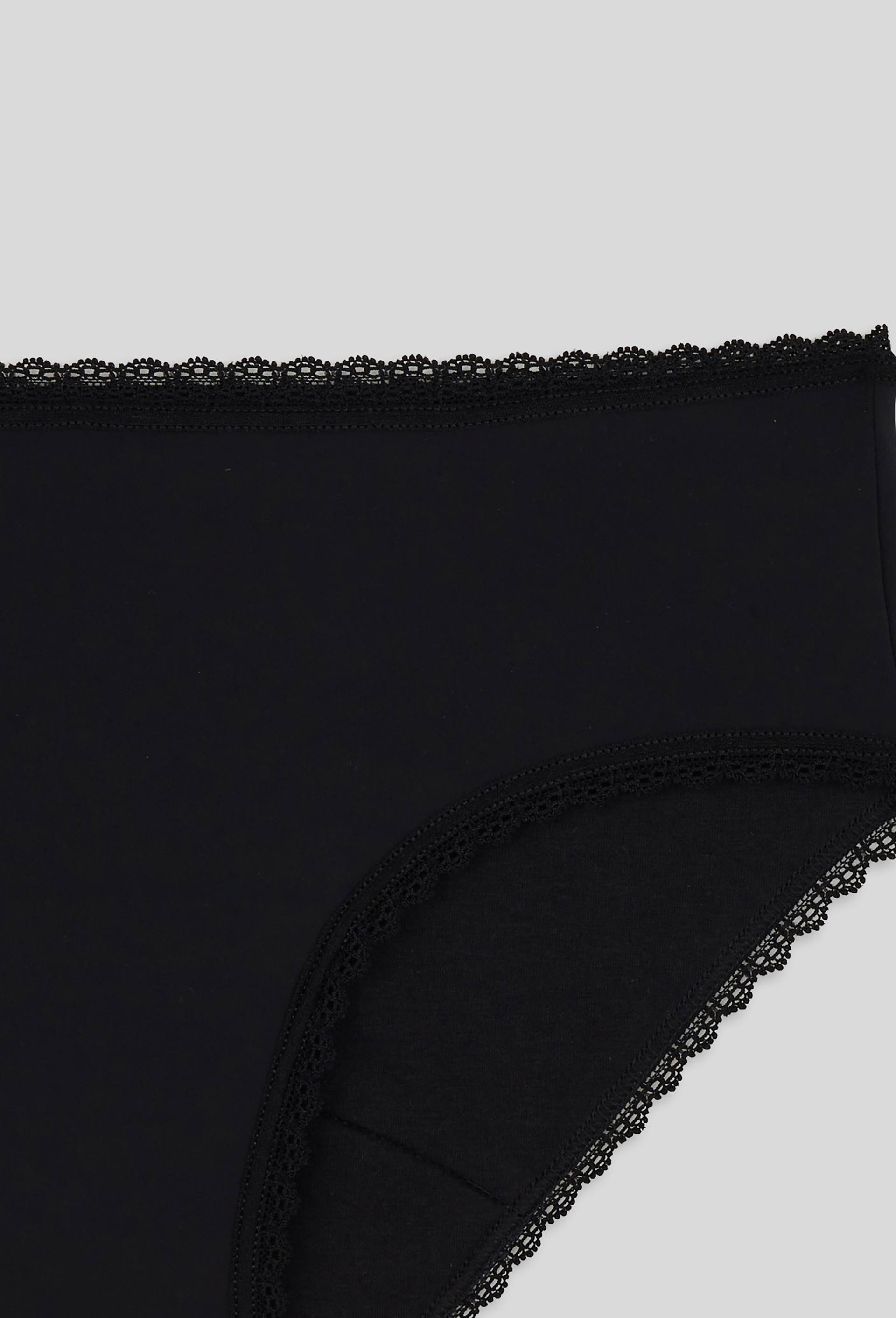 Culotte menstruelle flux abondant en microfibre et coton Rejanne, certifi&eacute; OEKO-TEX, Noir, large image number 2
