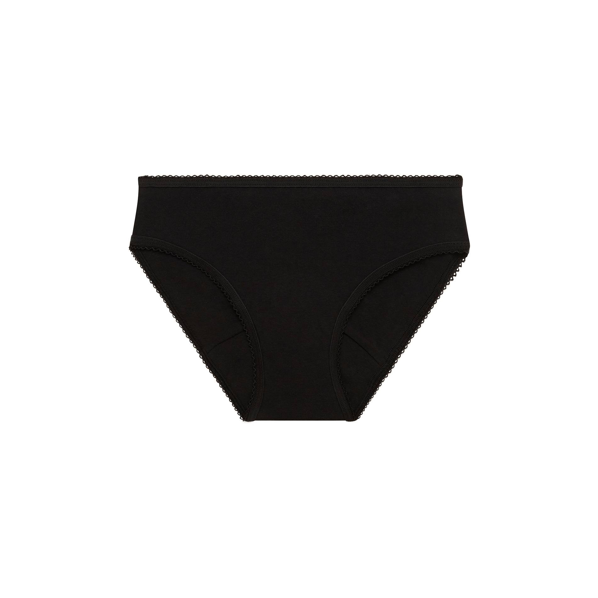 Culotte menstruelle flux l&eacute;ger en microfibre et coton Rejanne, Noir, large image number 0